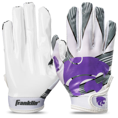 Franklin Sports NCAA Kansas State Wildcats Kids Football Receiver Gloves XS/S