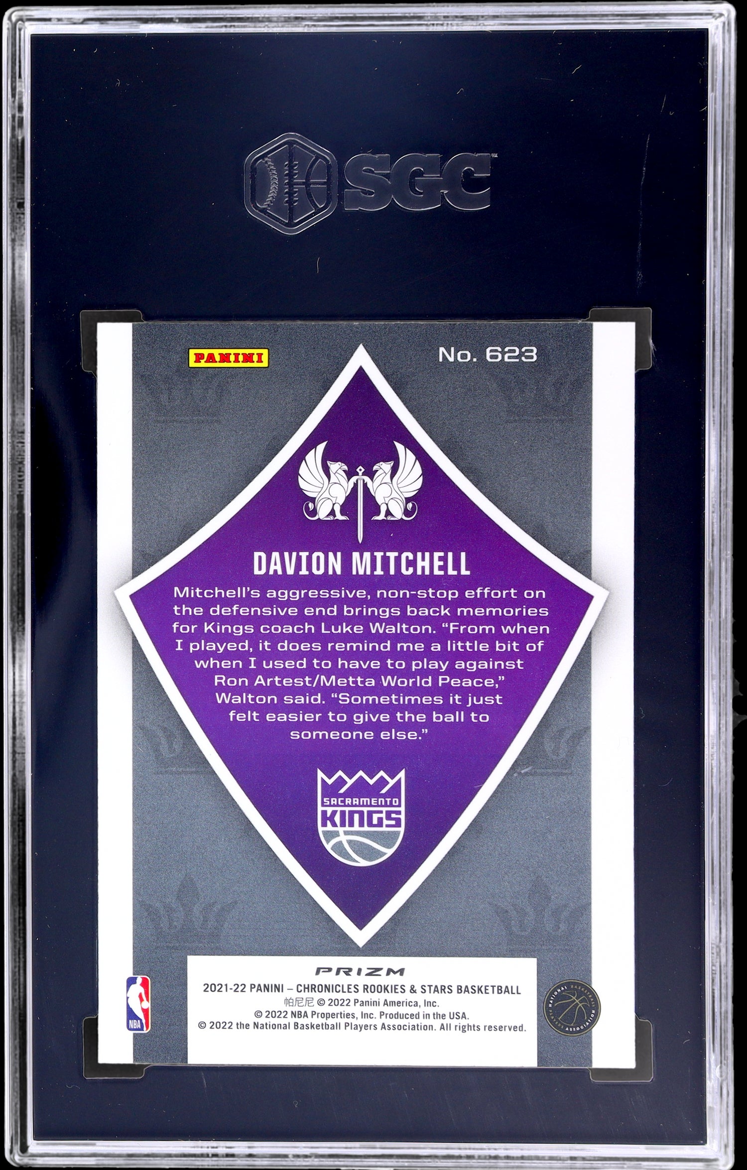 2021-22 Panini Chronicles Rookies & Stars Crusade Davion Mitchell #623 SGC 10