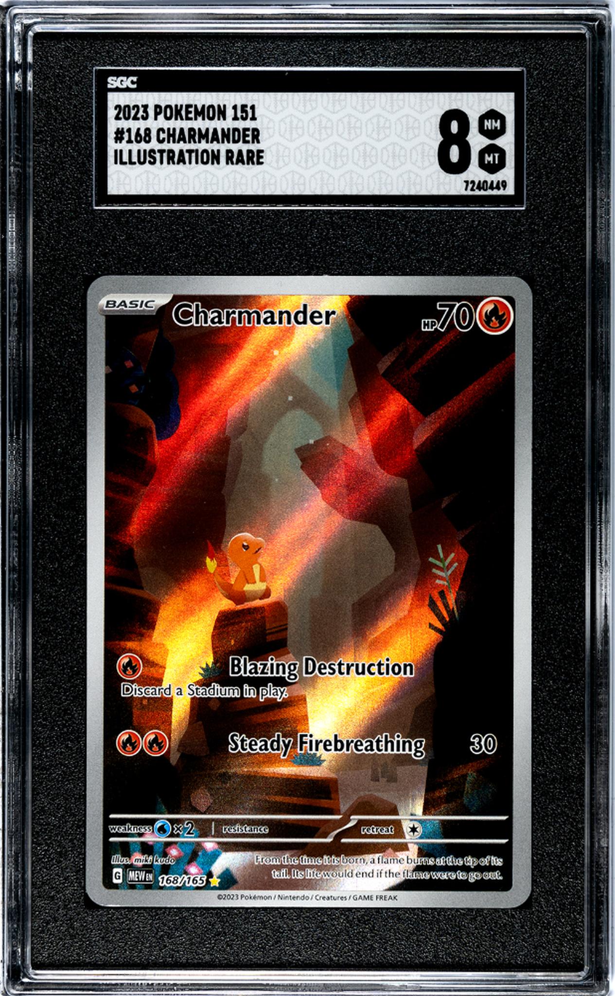 2023 Pokemon #168/165 Charmander Illustration Rare SGC 8