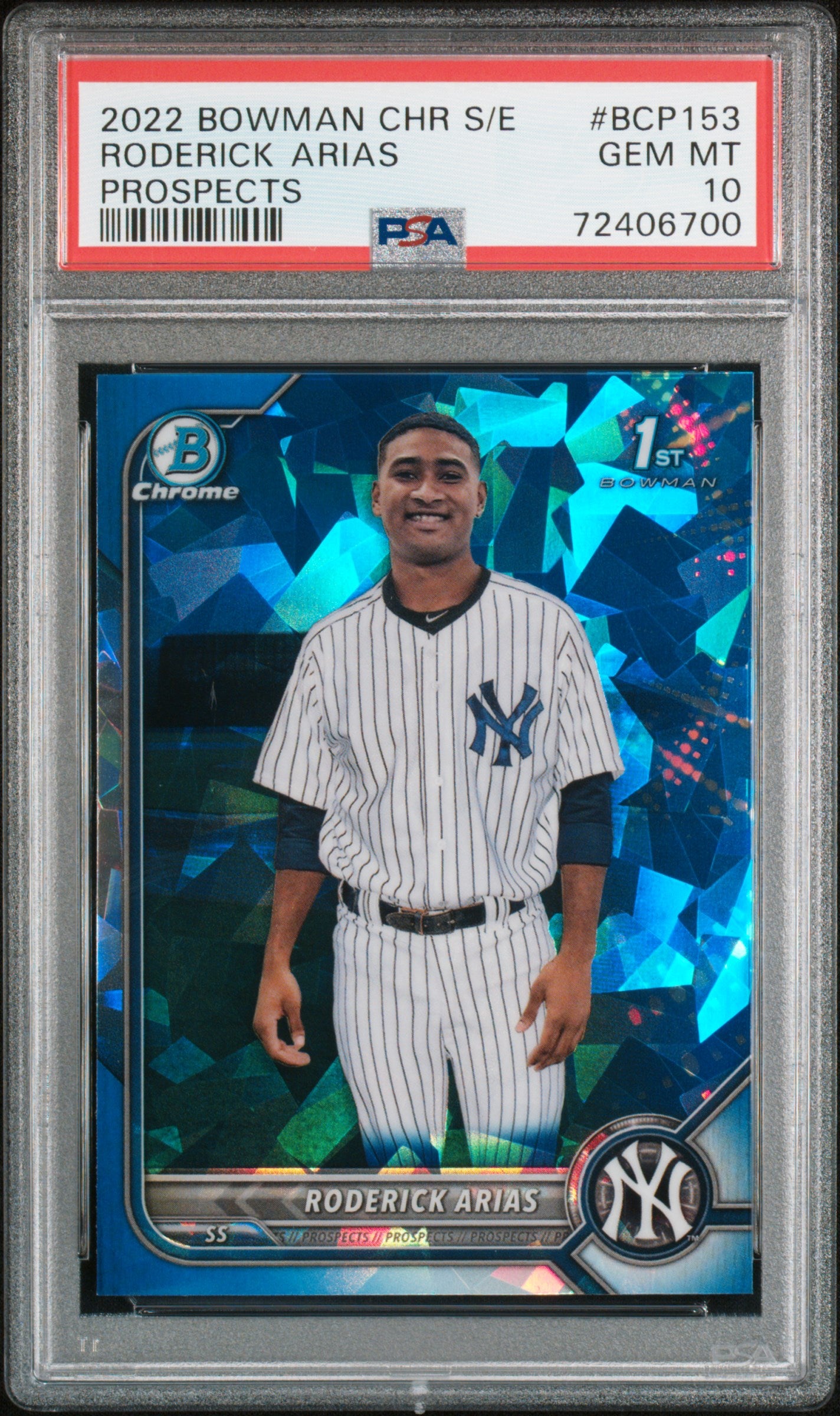 2022 Bowman Chrome Sapphire Roderick Arias #BCP153 PSA 10