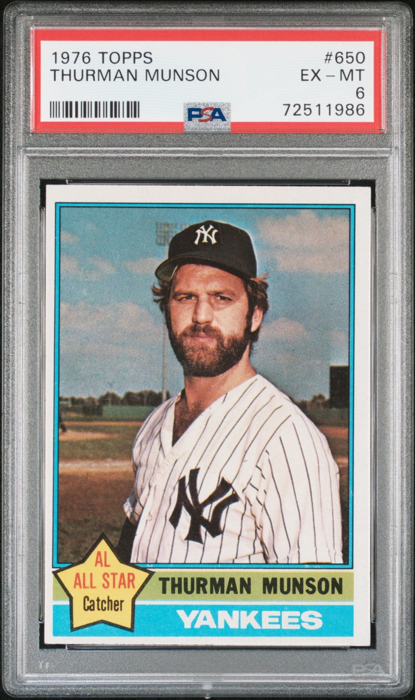 1976 Topps Thurman Munson #650 PSA 6