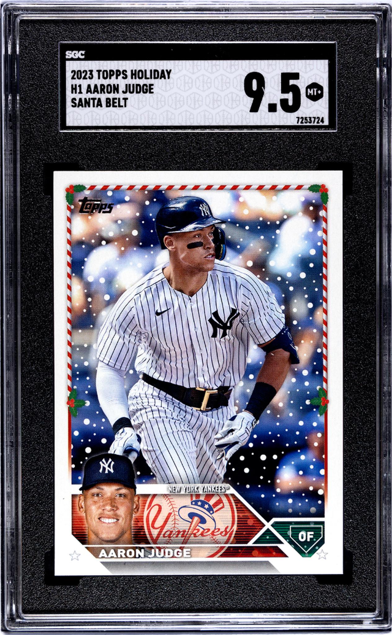 2023 Topps Holiday #H1 Aaron Judge Santa Belt SGC 9.5