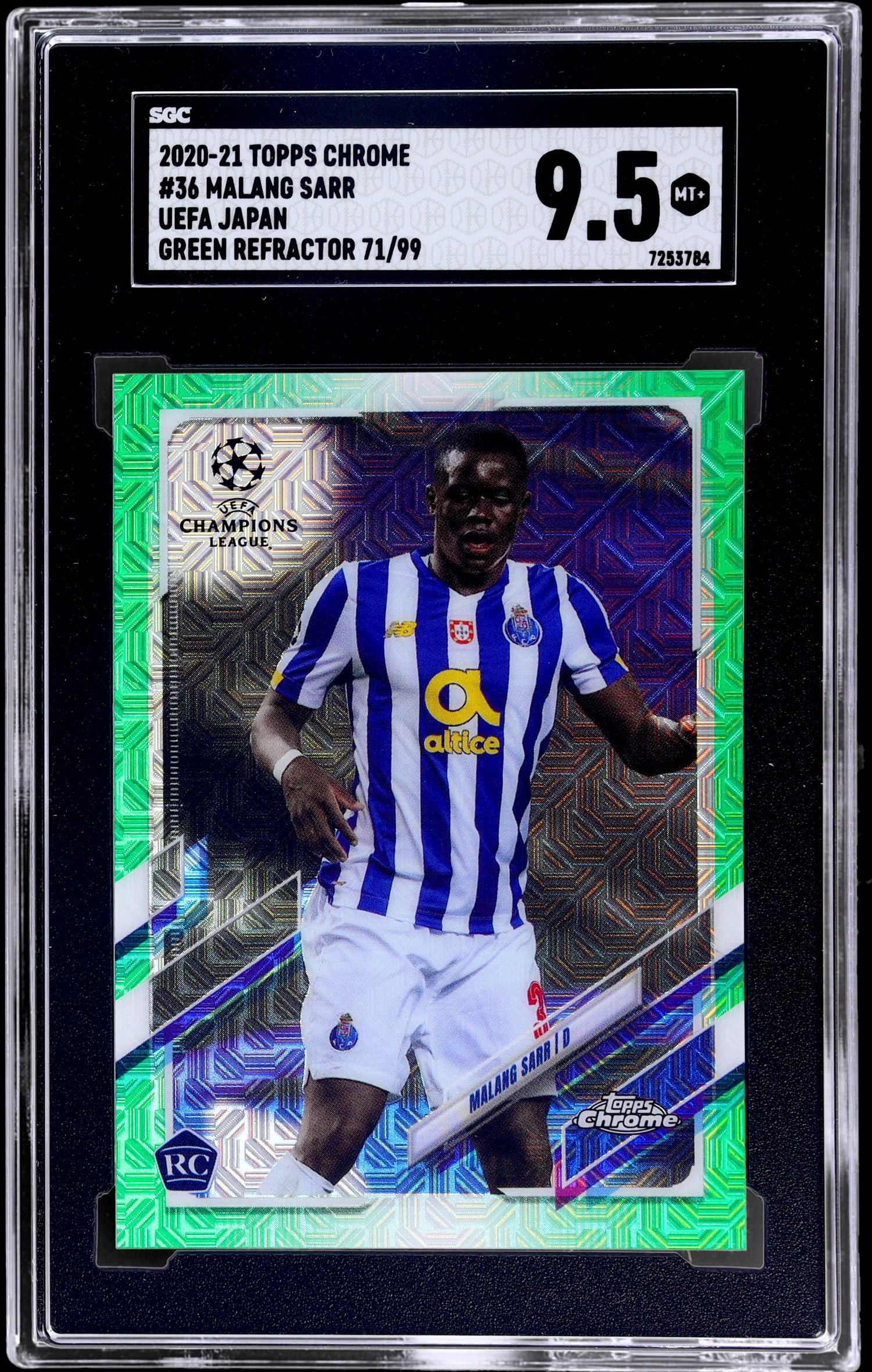 2020-21 Topps Chrome UCL Green Refractor Malang Sarr #36 71/99 SGC 9.5 RC