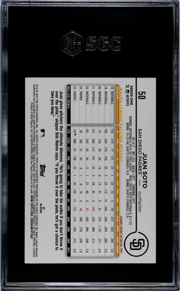 2024 Topps #50 Juan Soto SGC 10