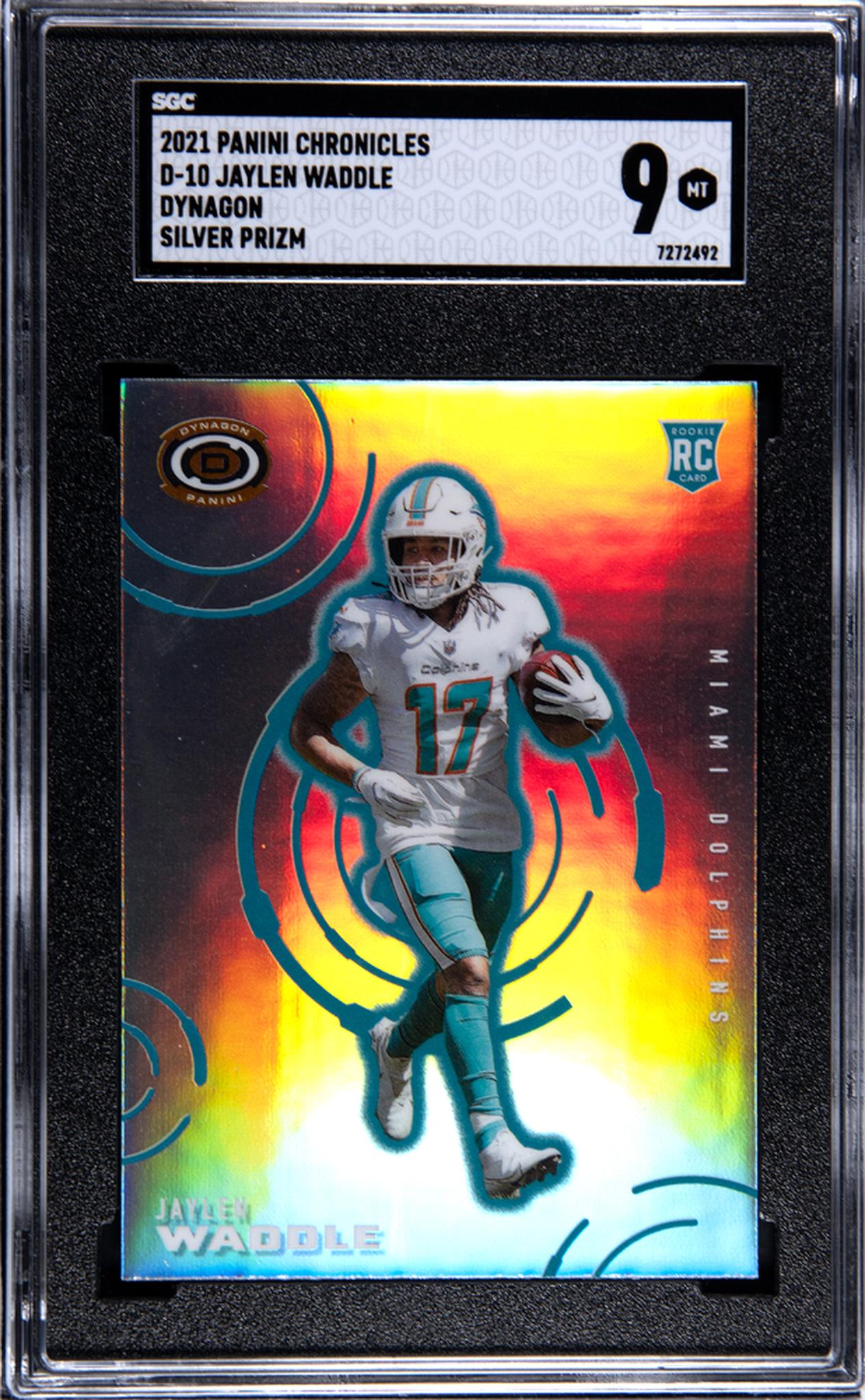 2021 Panini Chronicles #D-10 Jaylen Waddle Silver Rookie SGC 9