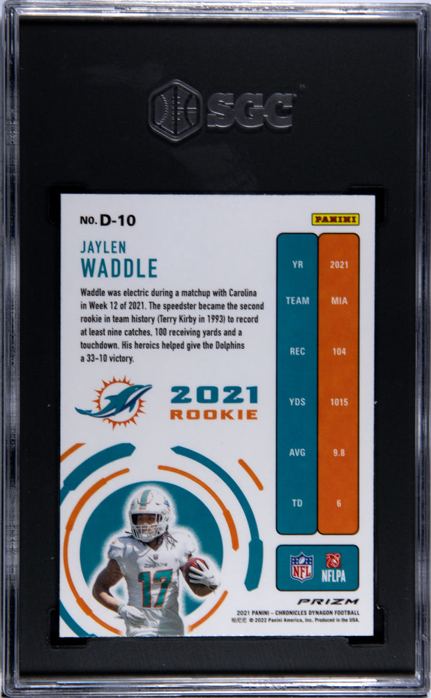 2021 Panini Chronicles #D-10 Jaylen Waddle Silver Rookie SGC 9