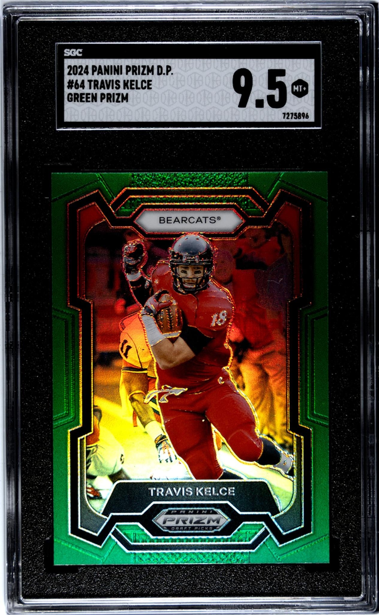 2024 Panini Prizm Draft Picks #64 Travis Kelce Green Prizm SGC 9.5