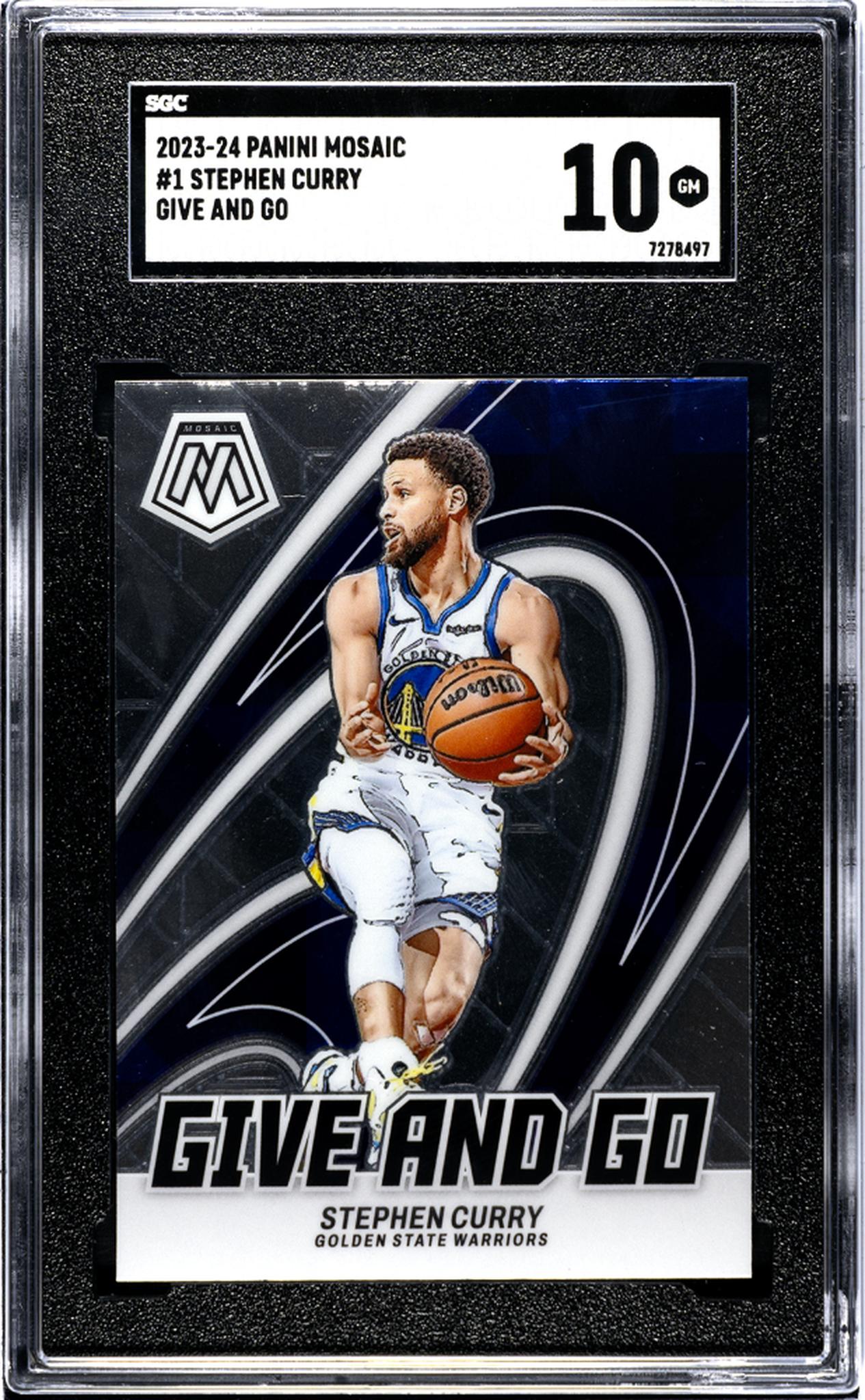 2023-24 Panini Mosaic #1 Stephen Curry Give And Go SGC 10