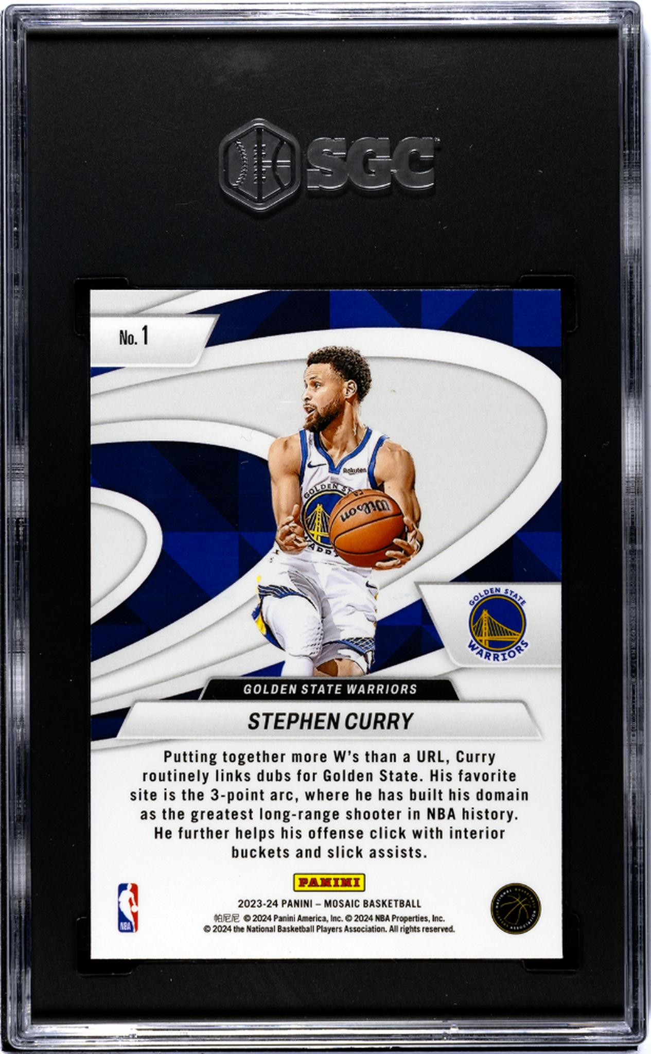 2023-24 Panini Mosaic #1 Stephen Curry Give And Go SGC 10