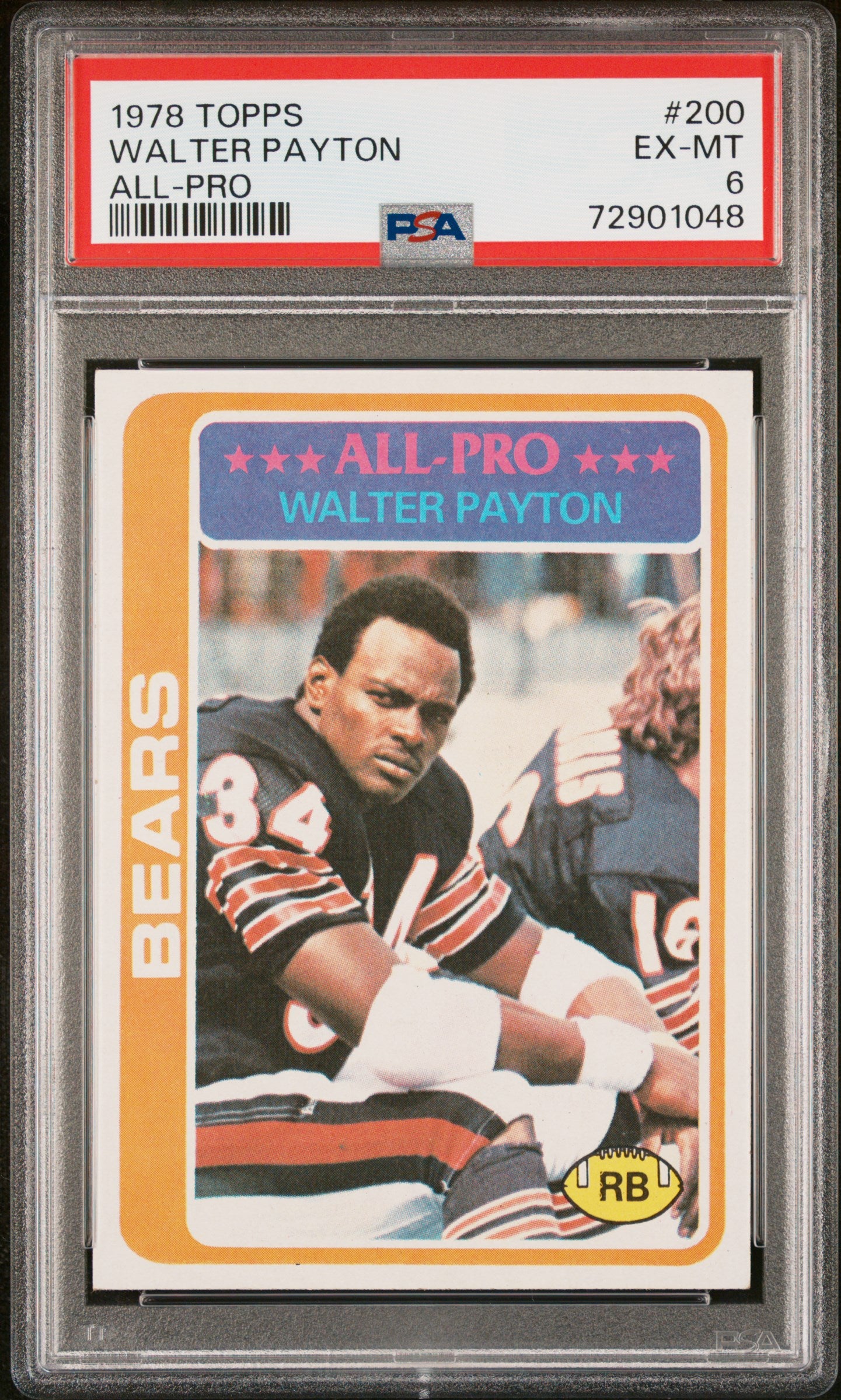 1978 Topps Football All-Pro Walter Payton #200 PSA 6