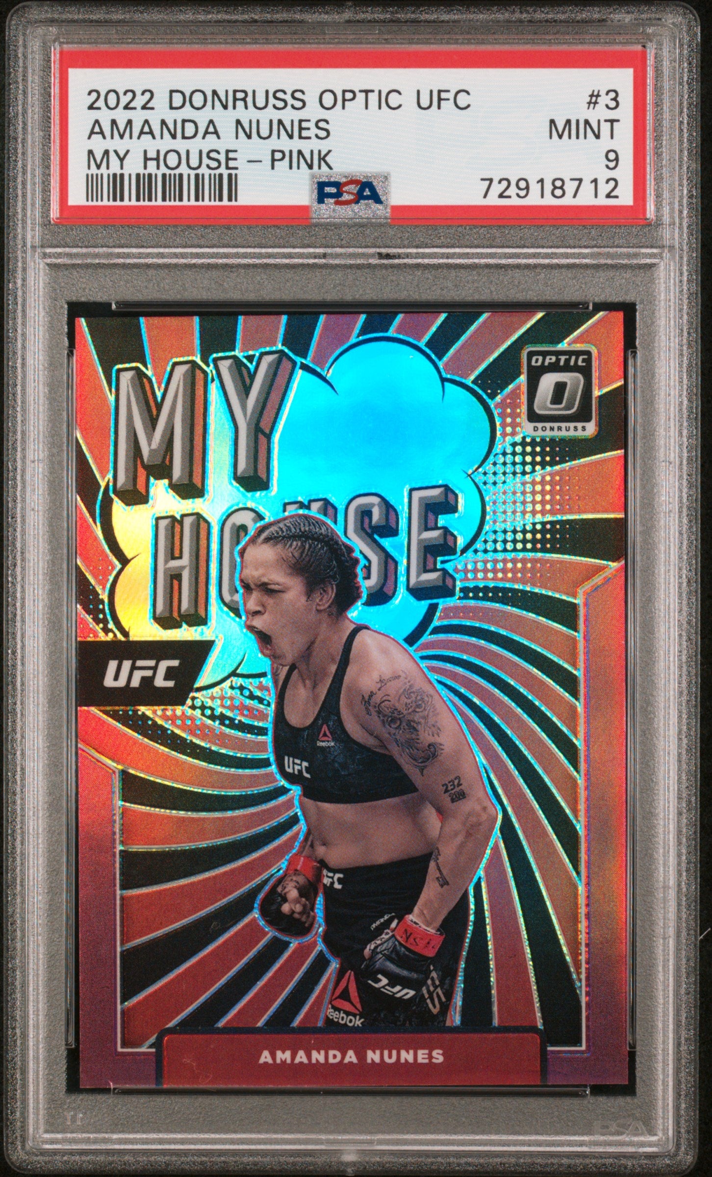 2022 Panini Donruss Optic My House Pink Amanda Nunes #3 /25 PSA 9