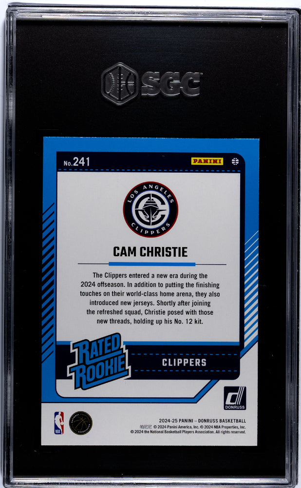 2024-25 Donruss Cam Christie #241 RC SGC 9.5