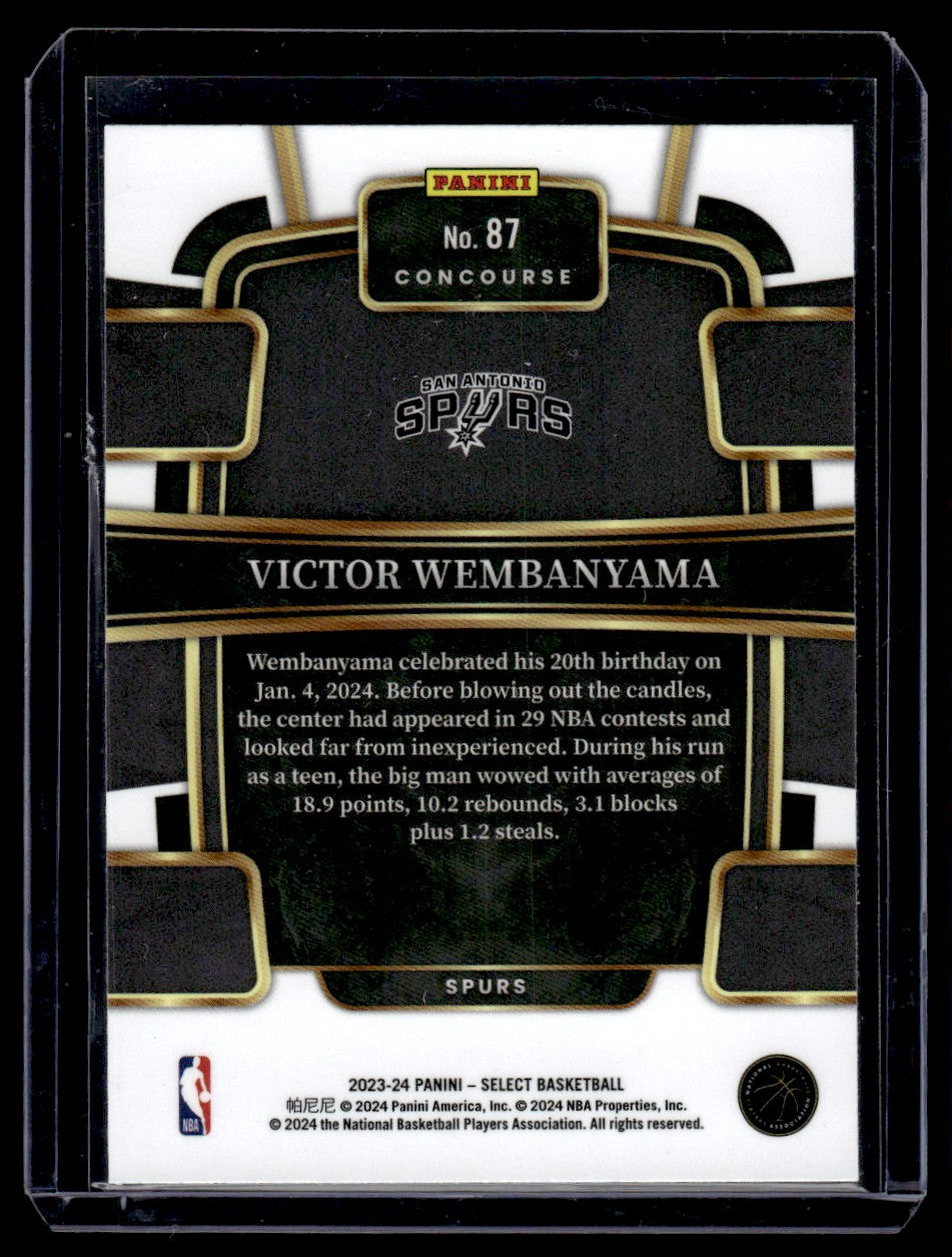 2023 Panini Select #87 Victor Wembanyama Concourse Rookie