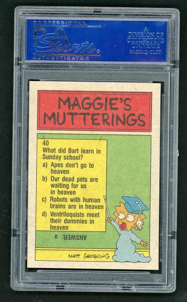 1990 the Simpsons I Have An Announcement To Make #6 PSA 10