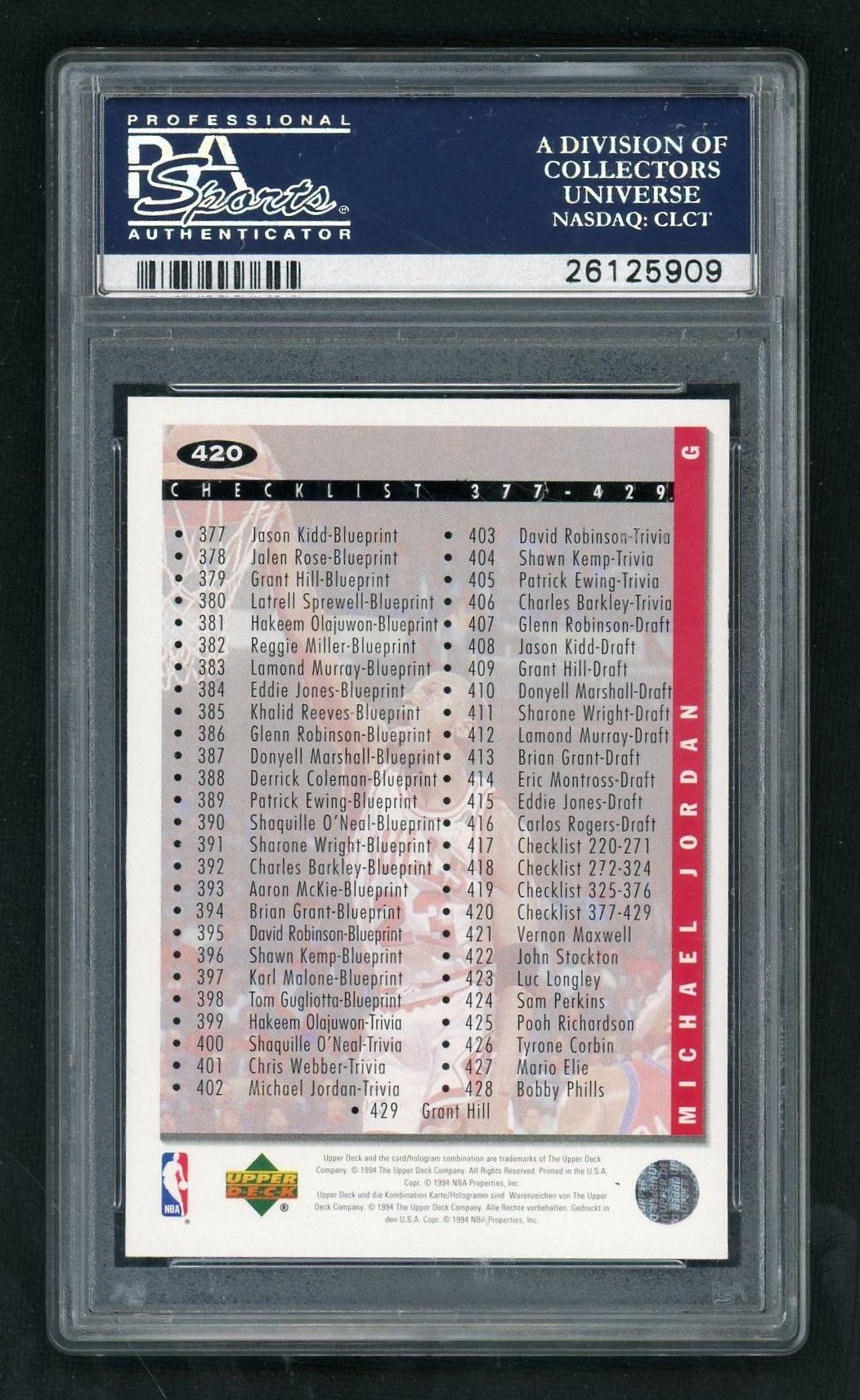 1994 Collector's Choice International German Michael Jordan #420 PSA 9
