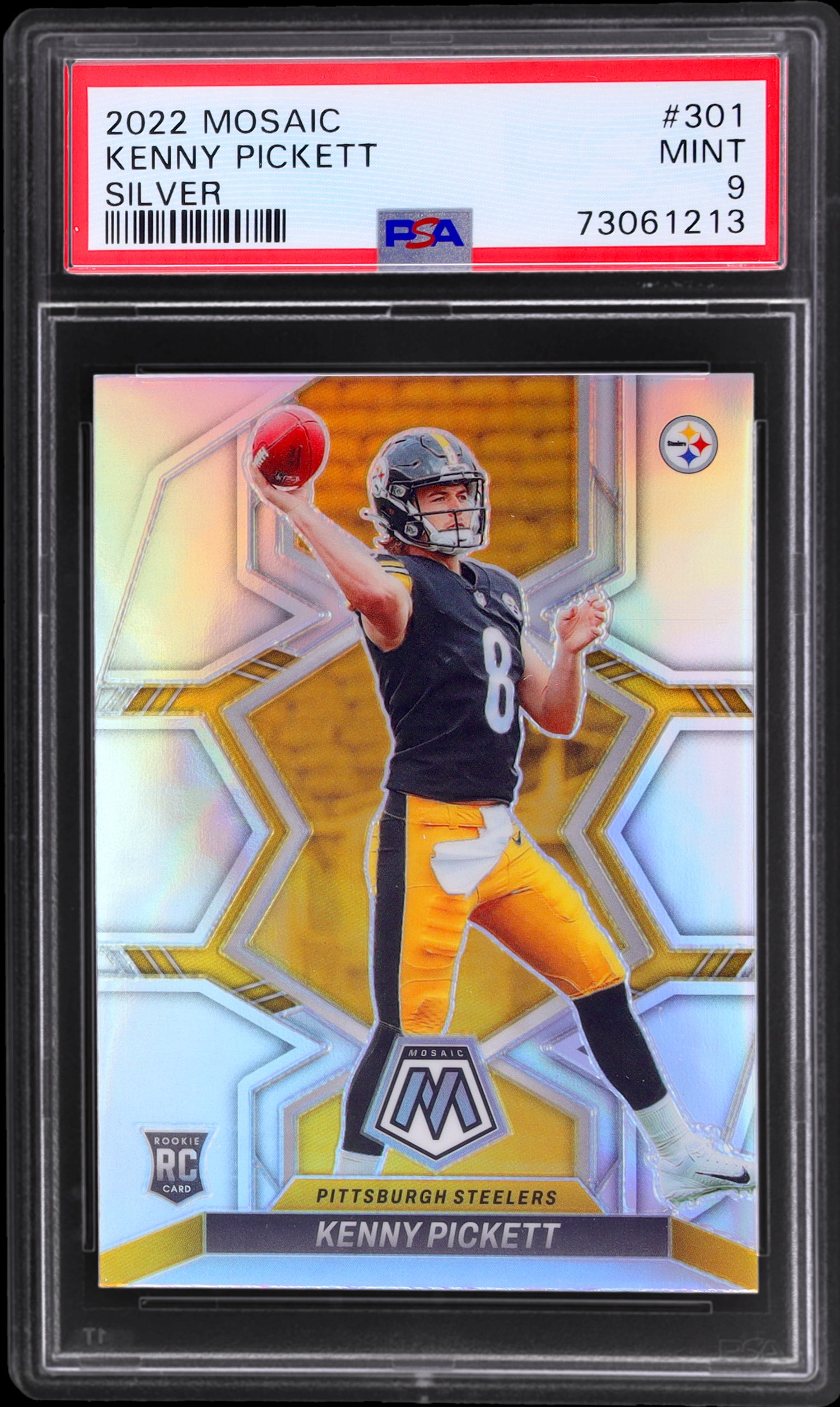 2022 Panini Mosaic Silver Kenny Pickett #301 RC PSA 9