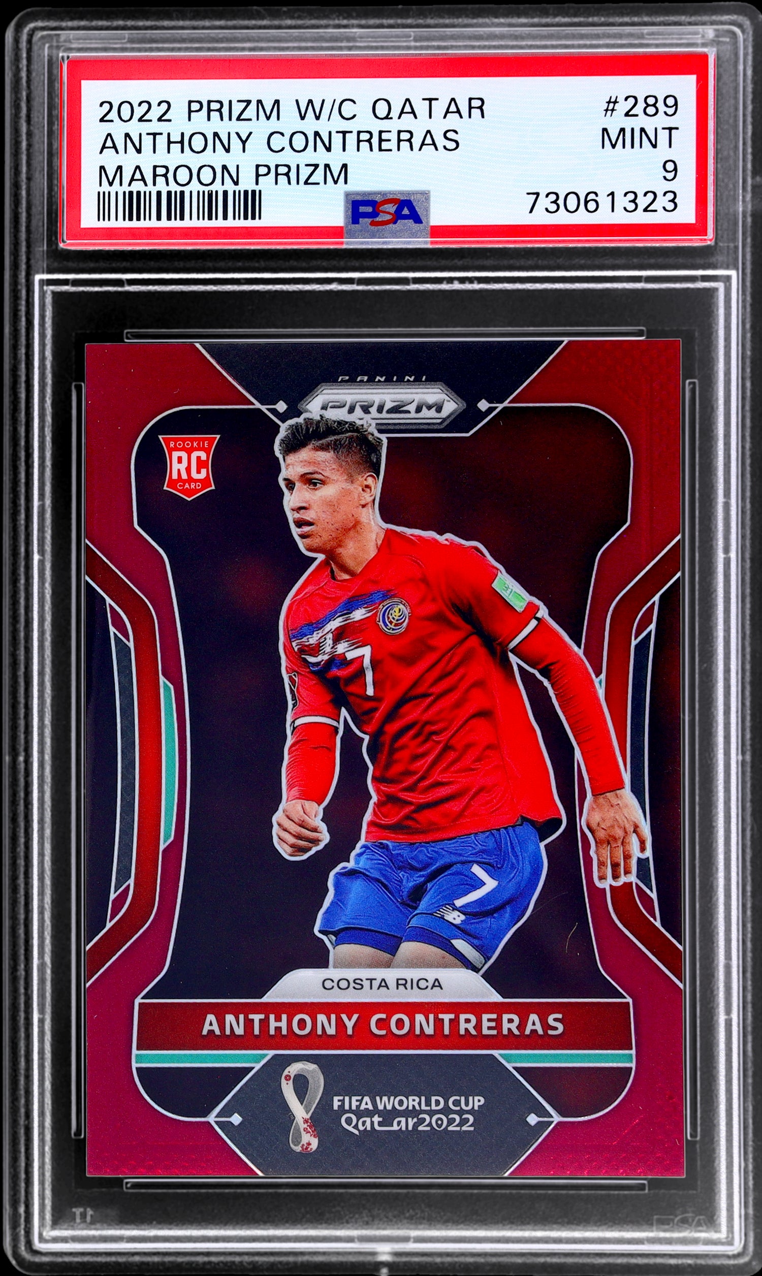 2022 Panini Prizm Maroon Anthony Contreras #289 RC /22 PSA 9