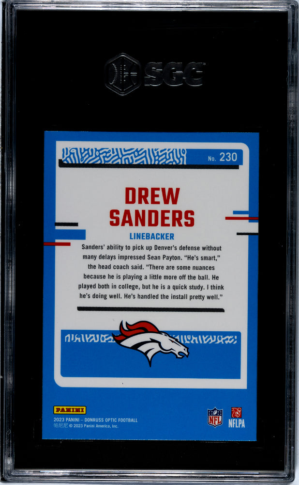 2023 Panini Donruss Optic #230 Drew Sanders  Rookie  SGC 10