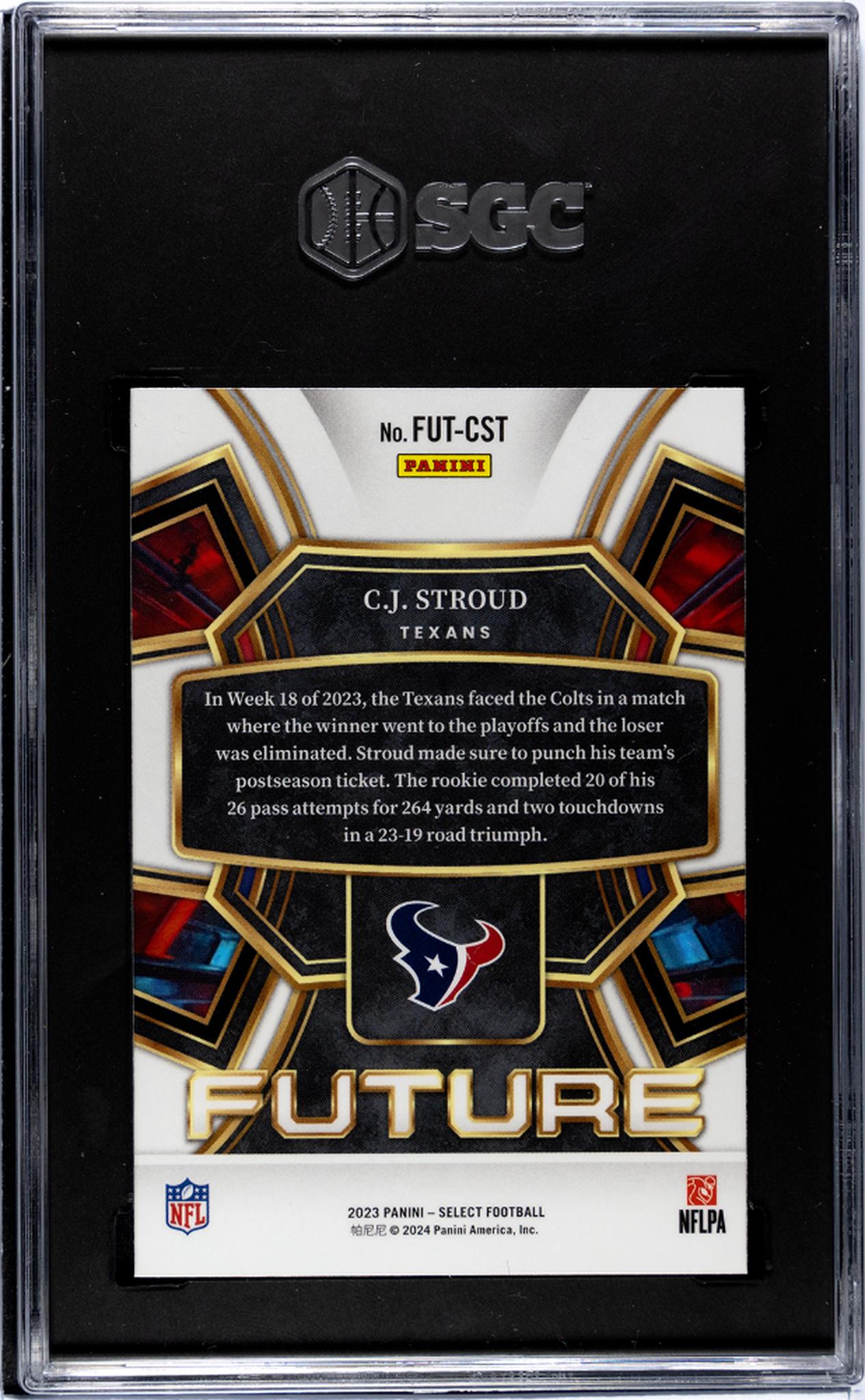 2023 Panini Select #FUT-CST C.J. Stroud Future Rookie SGC 8