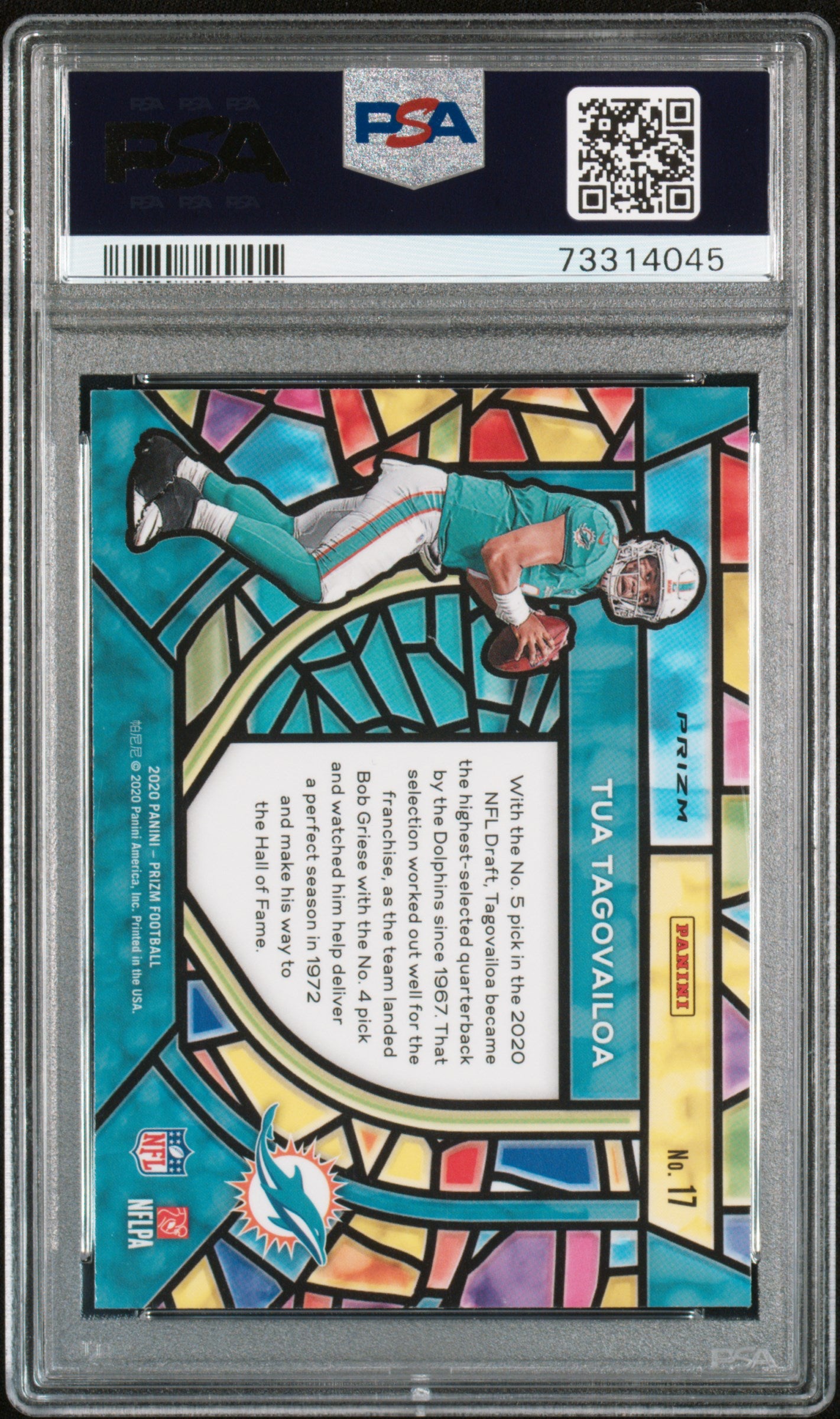 2020 Panini Prizm Stained Glass Prizm Tua Tagovailoa #17 PSA 10