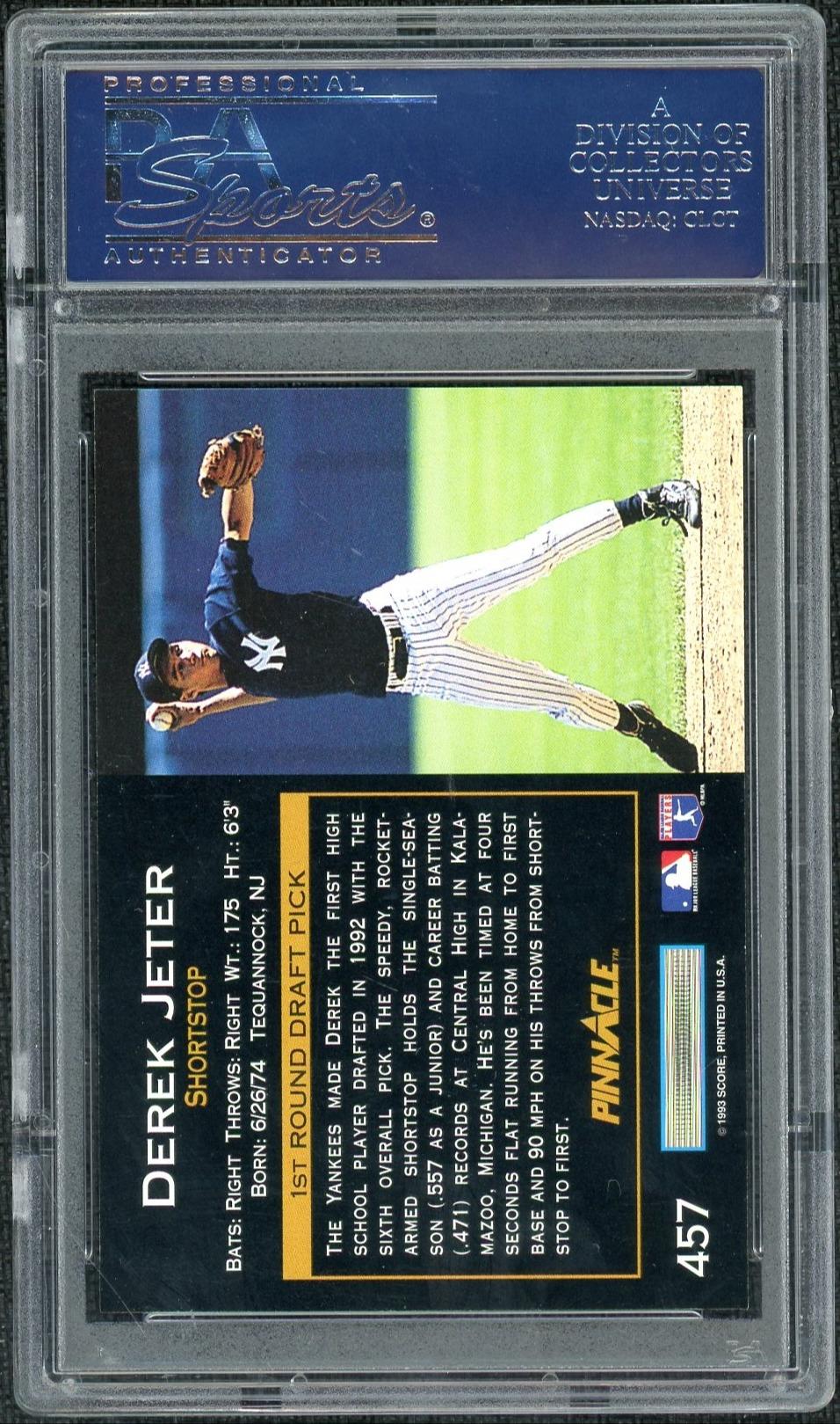 1993 Pinnacle Derek Jeter #457 PSA 9