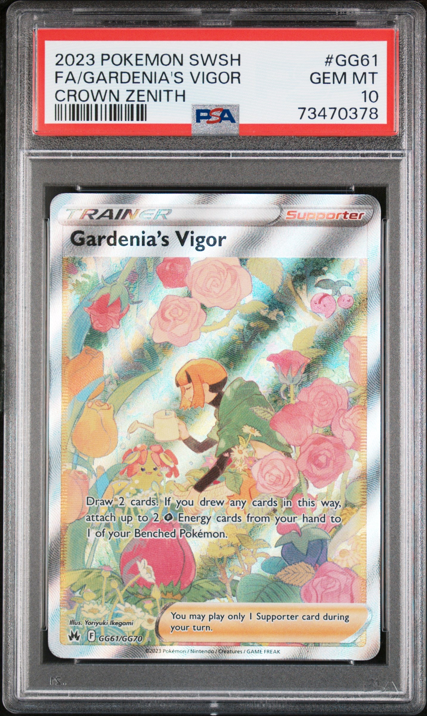 2023 Zenith #GG61 Gardenia's Vigor Pokemon Sword and Shield Crown  Galarian Gallery PSA 10