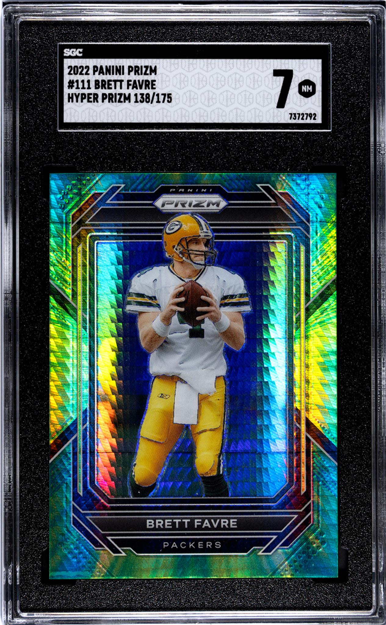 2022 Panini Prizm #111 Brett Favre Hyper Prizm Hyper /175 SGC 7