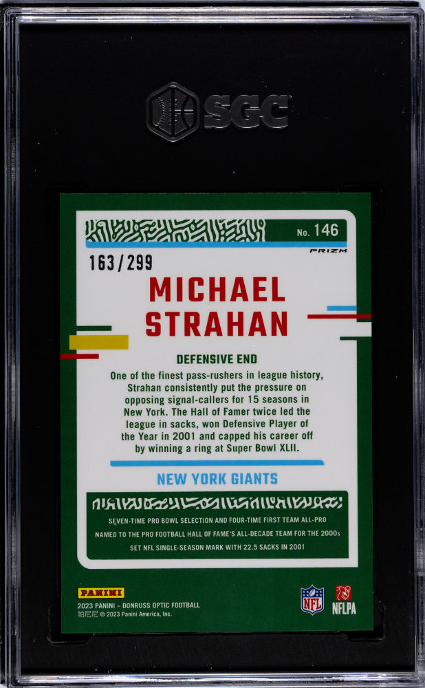 2023 Donruss Optic #146 Michael Strahan /299 SGC 10