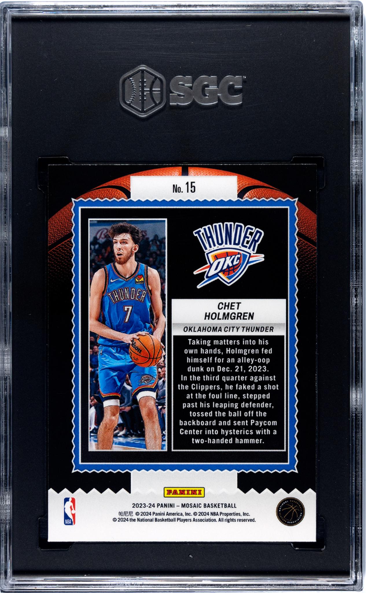 2023 Panini Mosaic Jam Masters Chet Holmgren #15 SGC 9.5