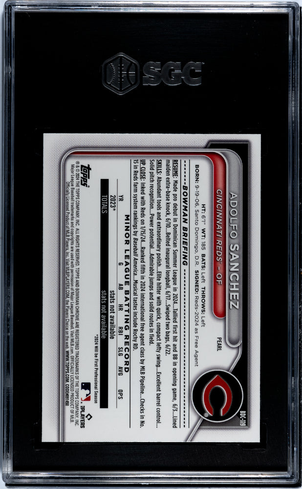 2024 Bowman Draft #BDC-119 Adolfo Sanchez SGC 8