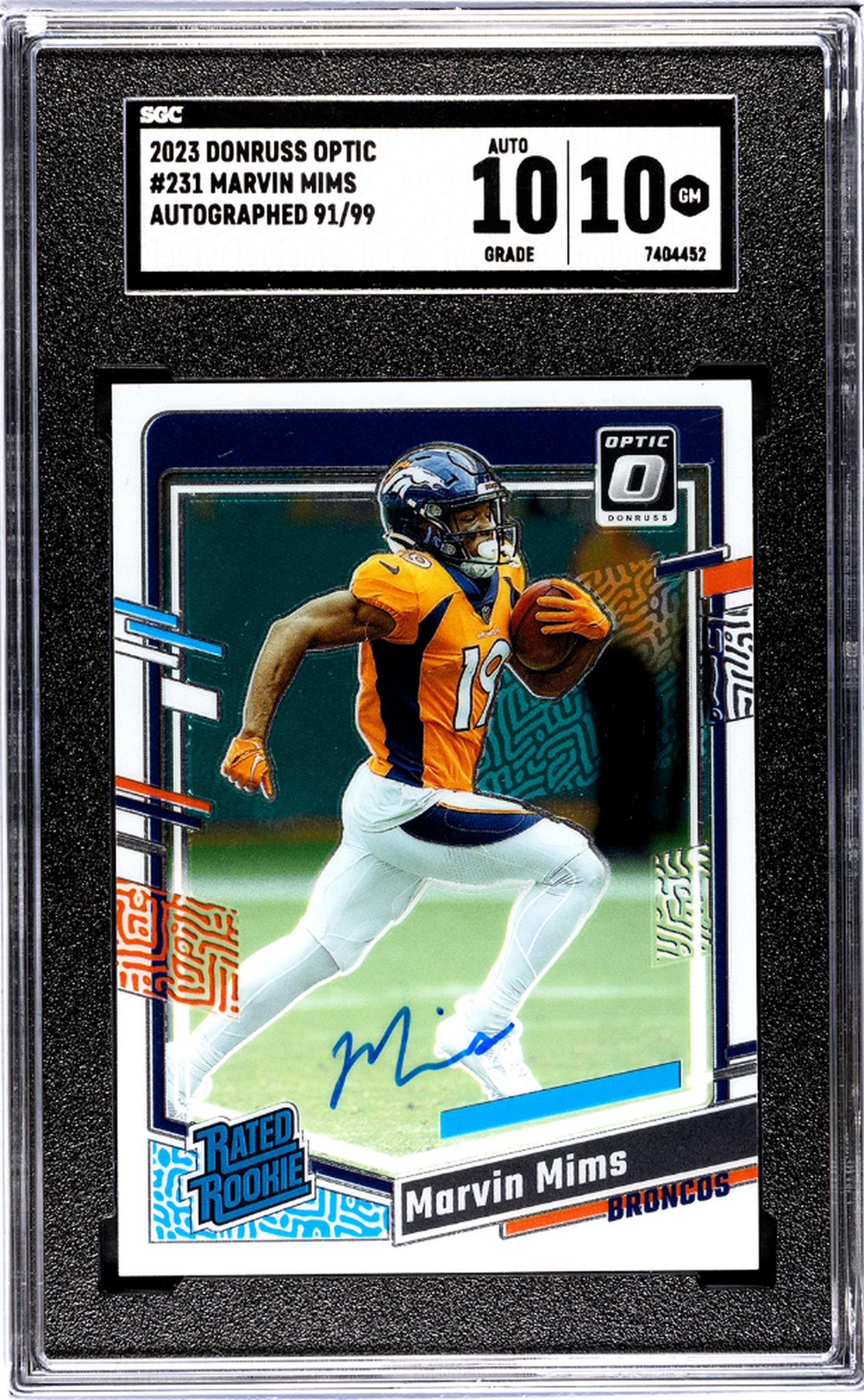 2023 Donruss Optic #231 Marvin Mims Auto. /99 SGC 10