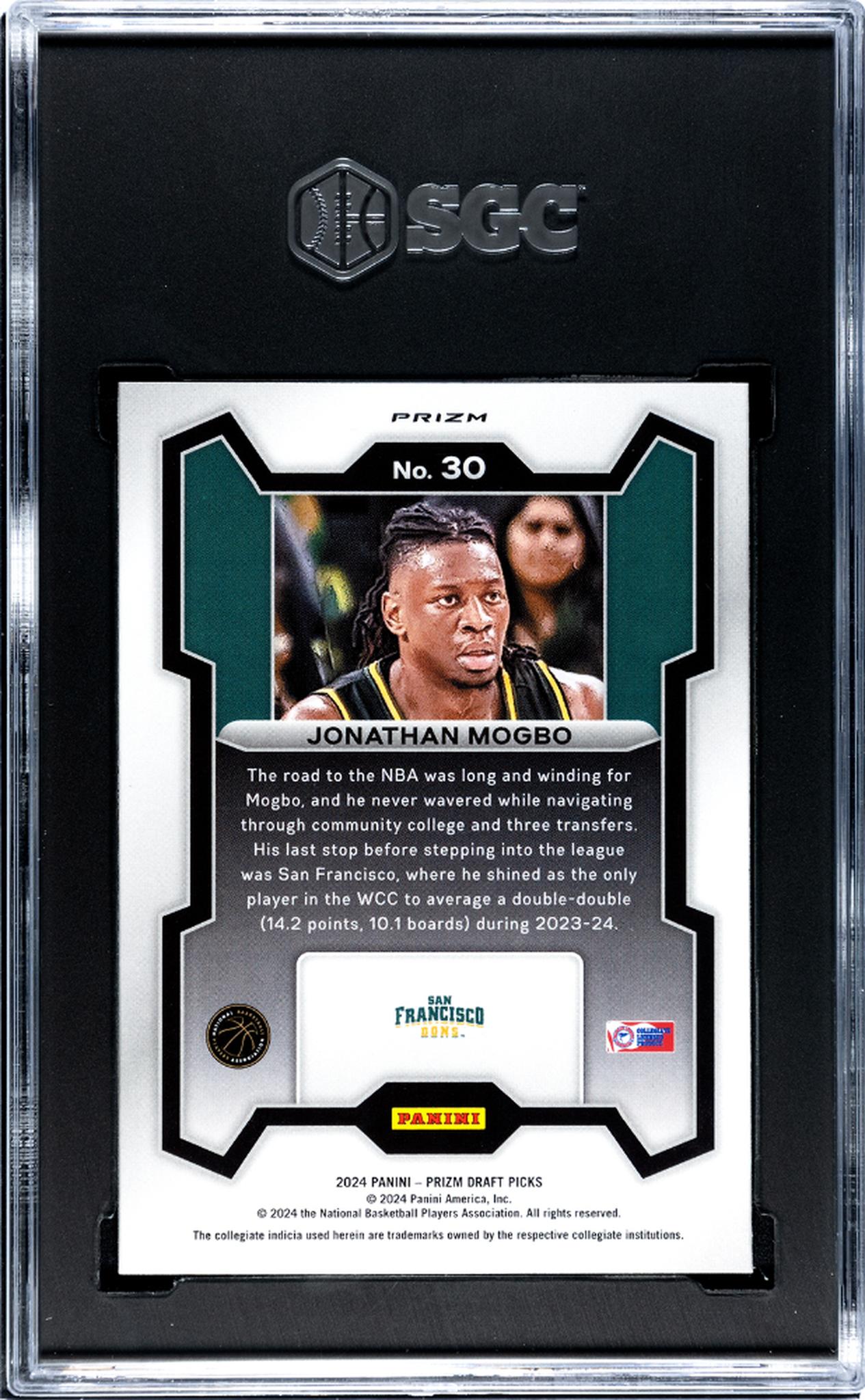 2024 Panini Prizm Draft Red Wave Jonathan Mogbo #30 RC SGC 9