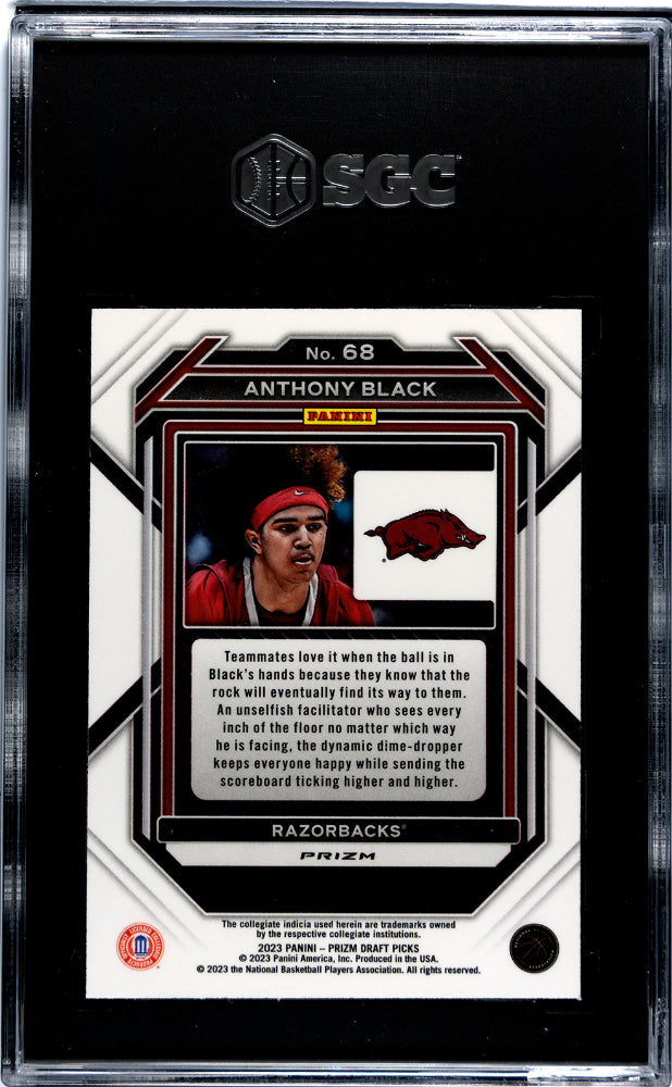 2023-24 Panini Prizm D.P. Hyper Prizm Anthony Black #68 RC SGC 8.5