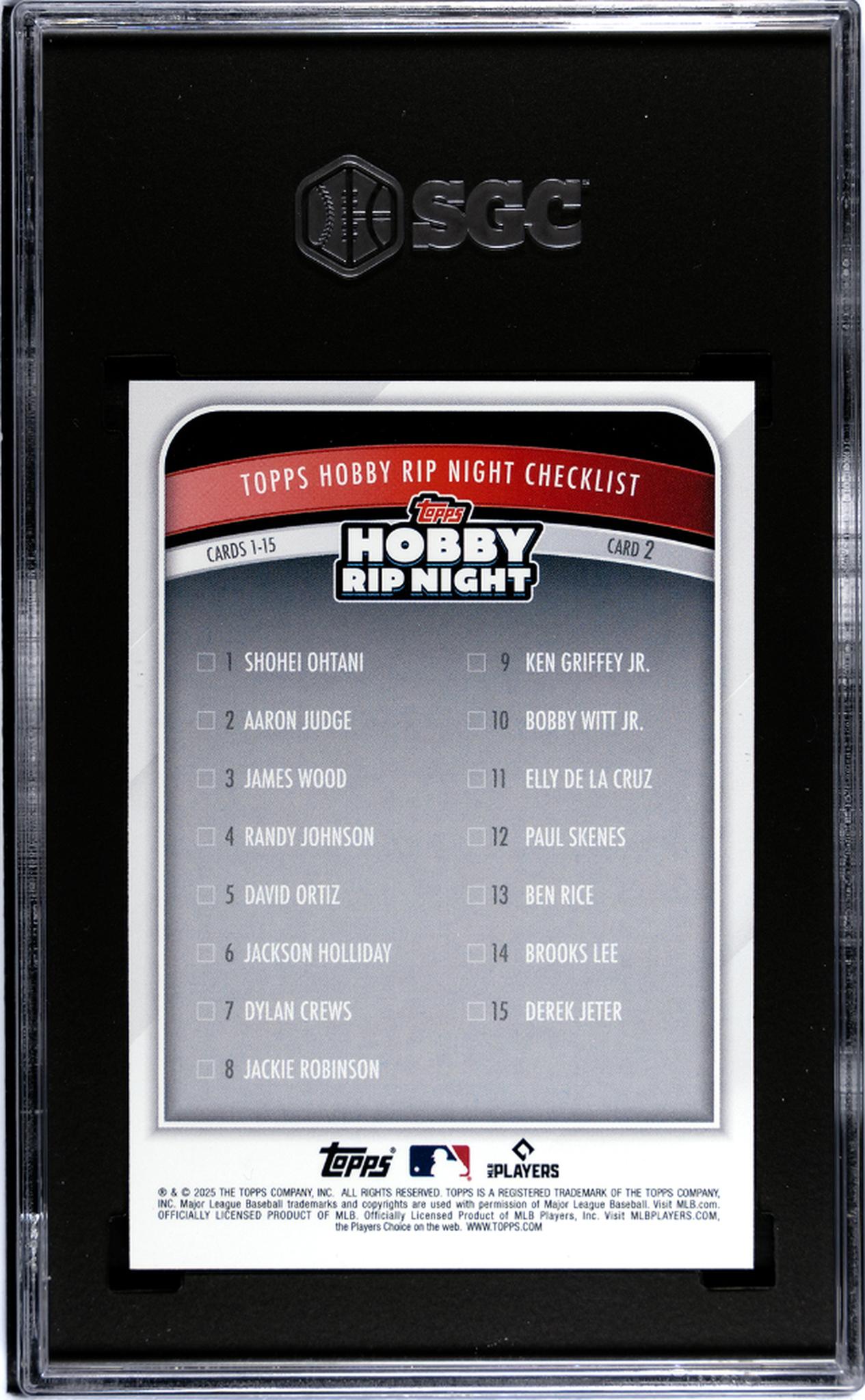 2025 Topps Hobby Rip Night #2 Aaron Judge SGC 9.5