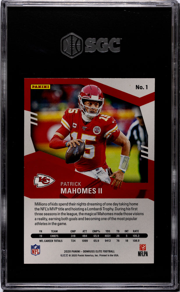 2020 Panini Donruss Elite Patrick Mahomes II #1 SGC 10