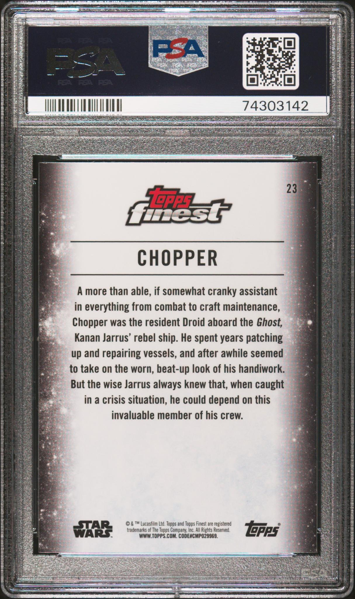2018 Topps Finest Star Wars Chopper #23 PSA 10