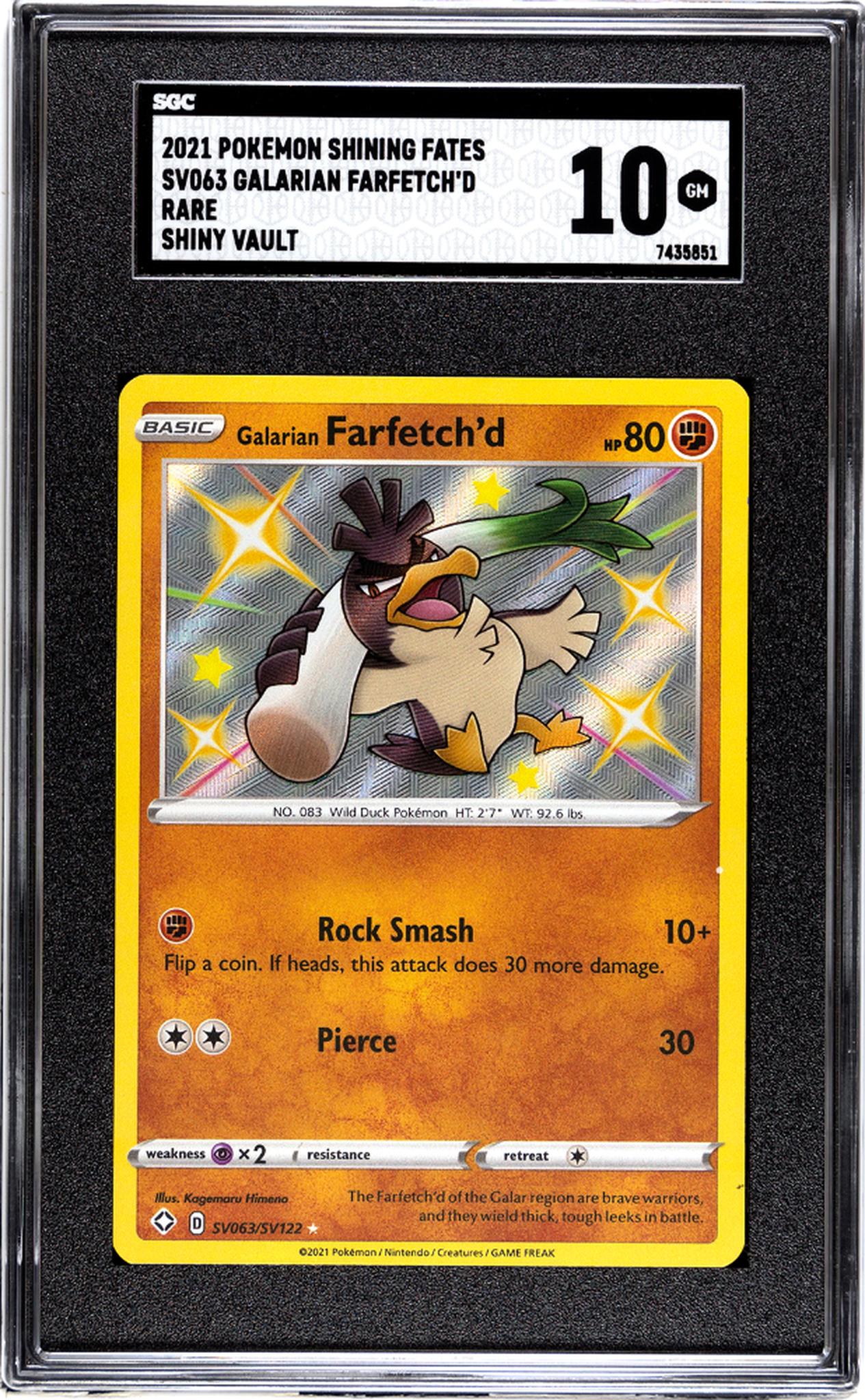 2021 Nintendo Pokemon Galarian Farfetch’d #SV063/SV122 SGC 10