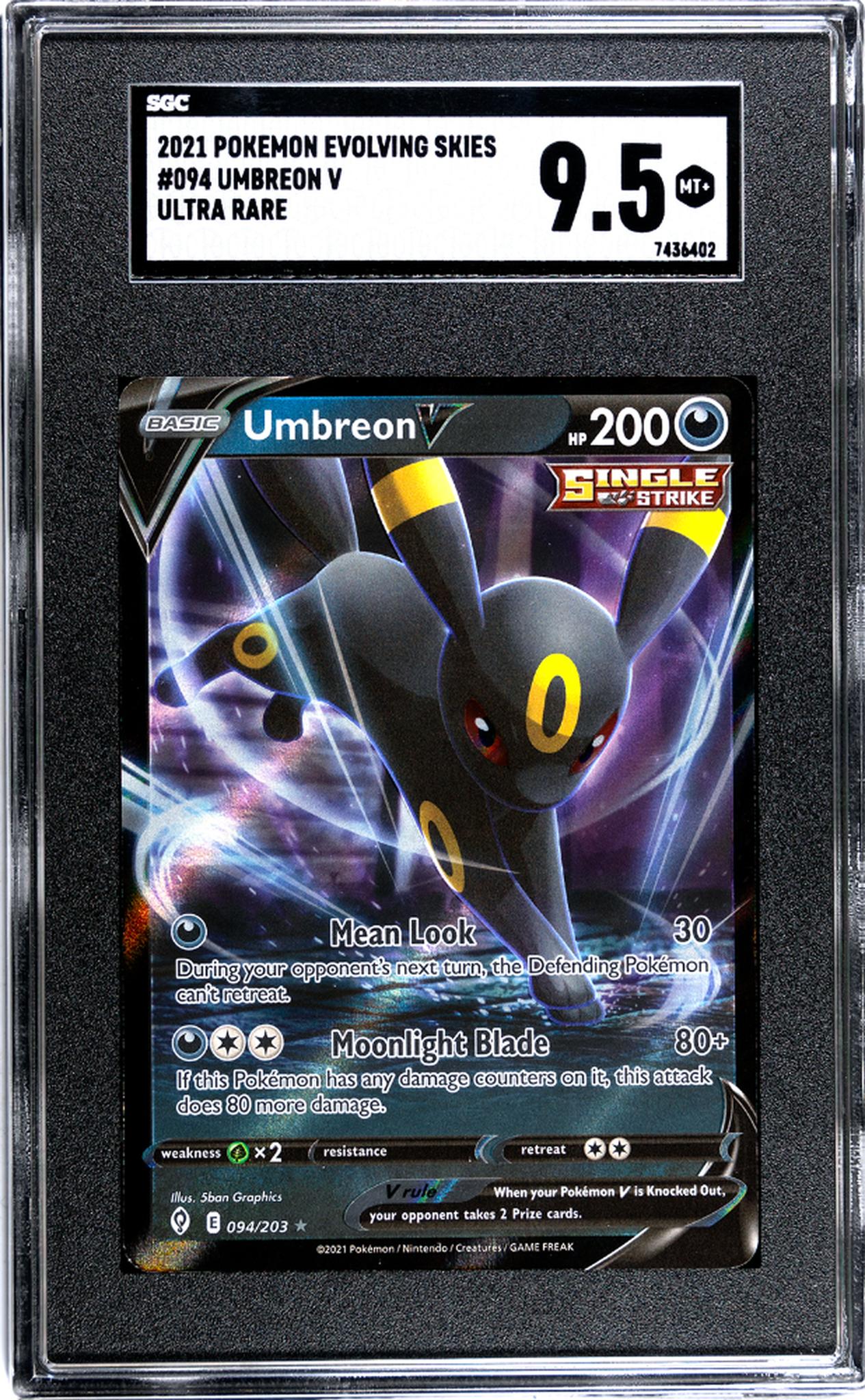 2021 Pokemon Evolving Skies Ultra Rare Umbreon V #094/203 SGC 9.5