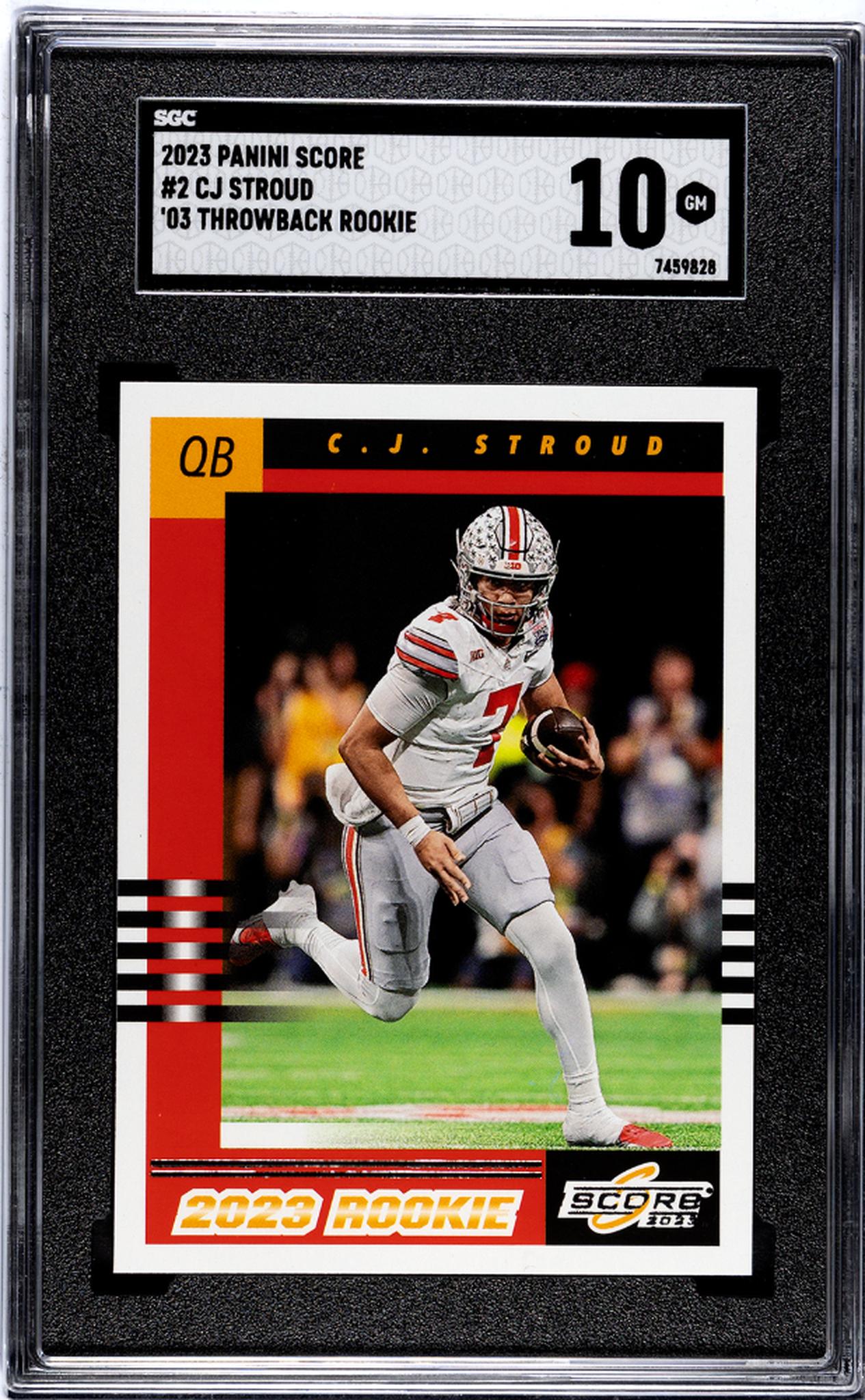 2023 Panini Score #2 Cj Stroud '03 Throwback Rookie SGC 10
