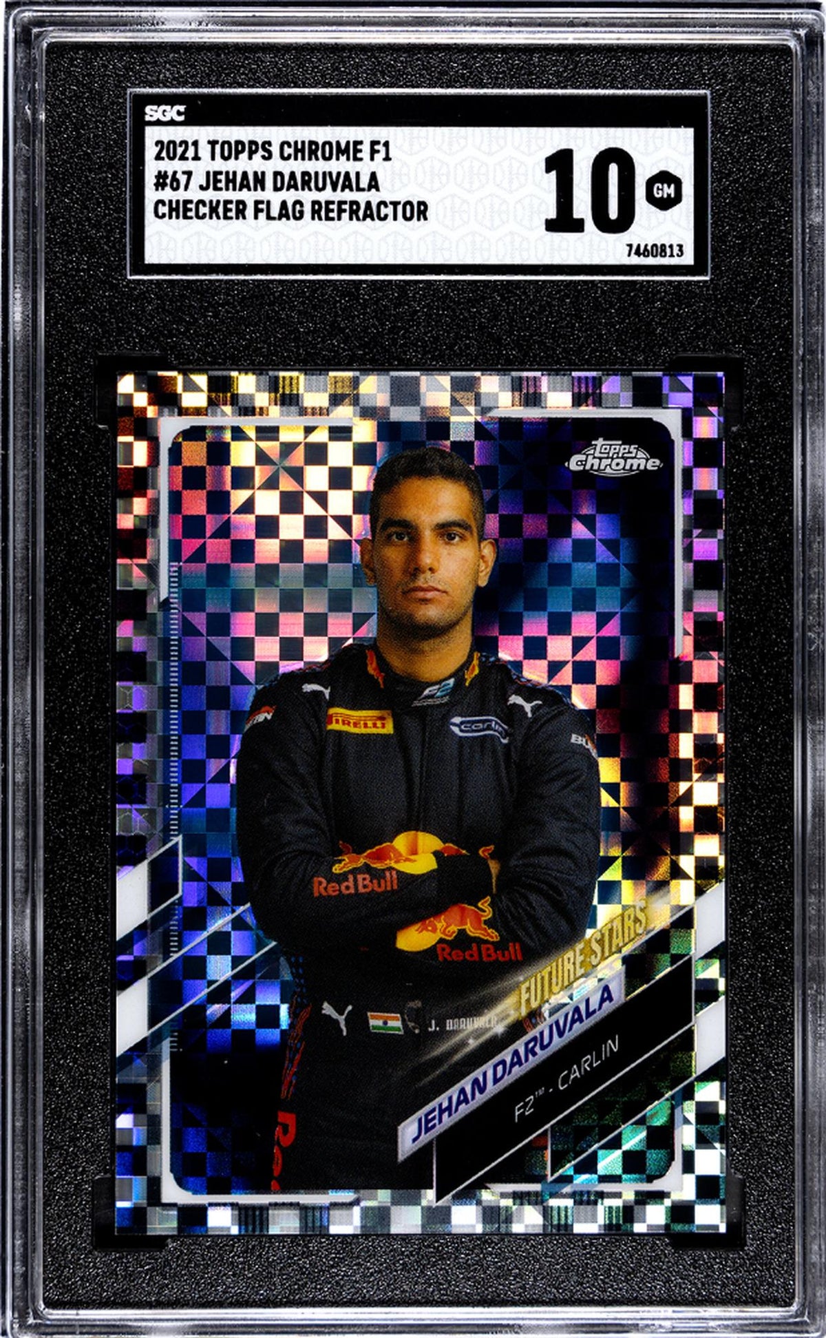2021 Topps Chrome F1 Checker Flag Refractor Jehan Daruvala #67 SGC 10