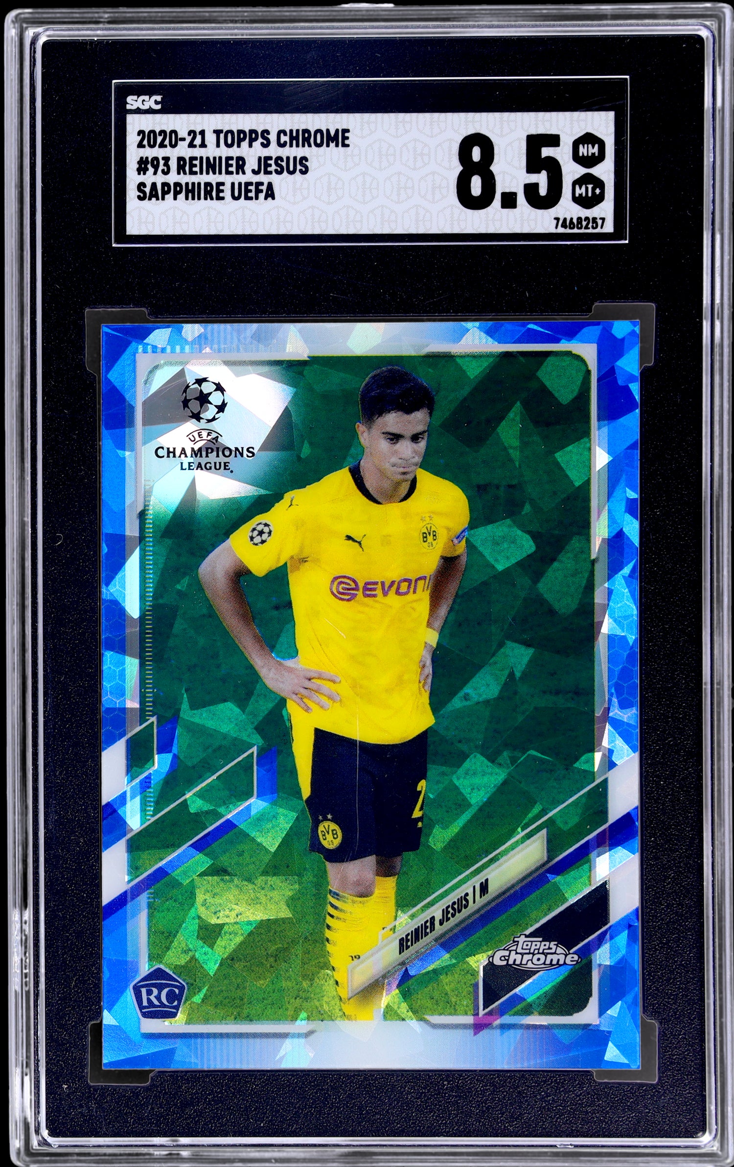 2020-21 Topps Chrome Sapphire Reinier Jesus #93 SGC 8.5 RC
