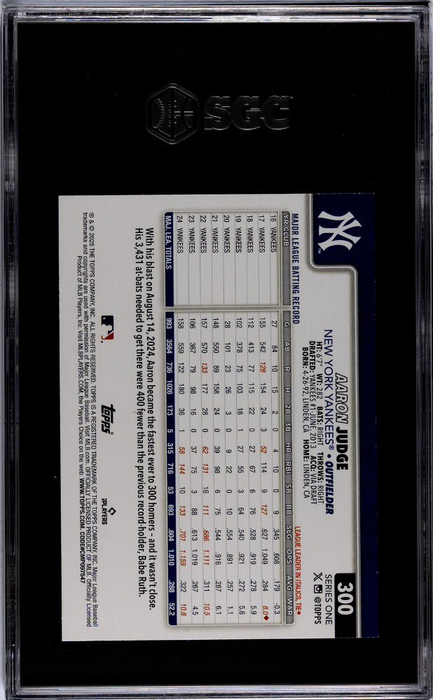 2025 Topps #300 Aaron Judge SGC 9.5