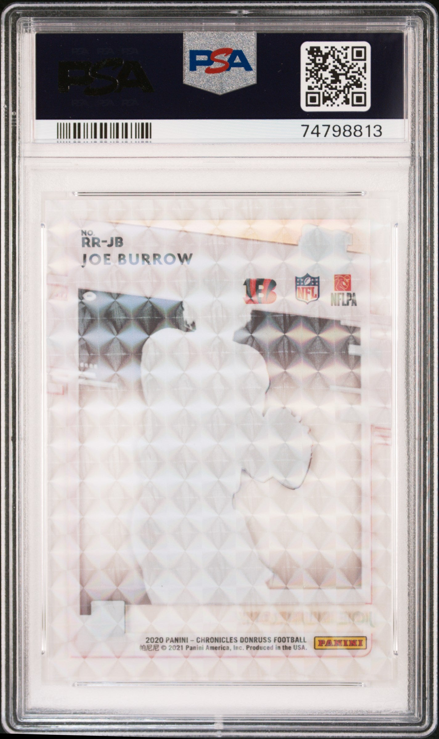 2020 Panini Chronicles Clearly Donruss Holo Mosaic Joe Burrow #RRJB RC PSA 9