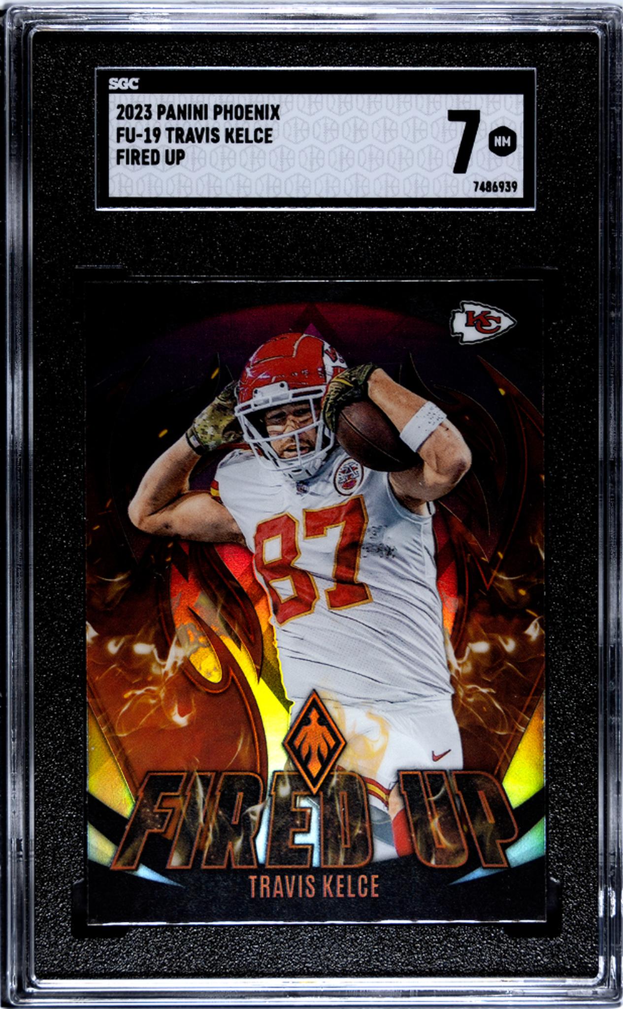 2023 Panini Phoenix Fired Up Travis Kelce #FU-19 SGC 7