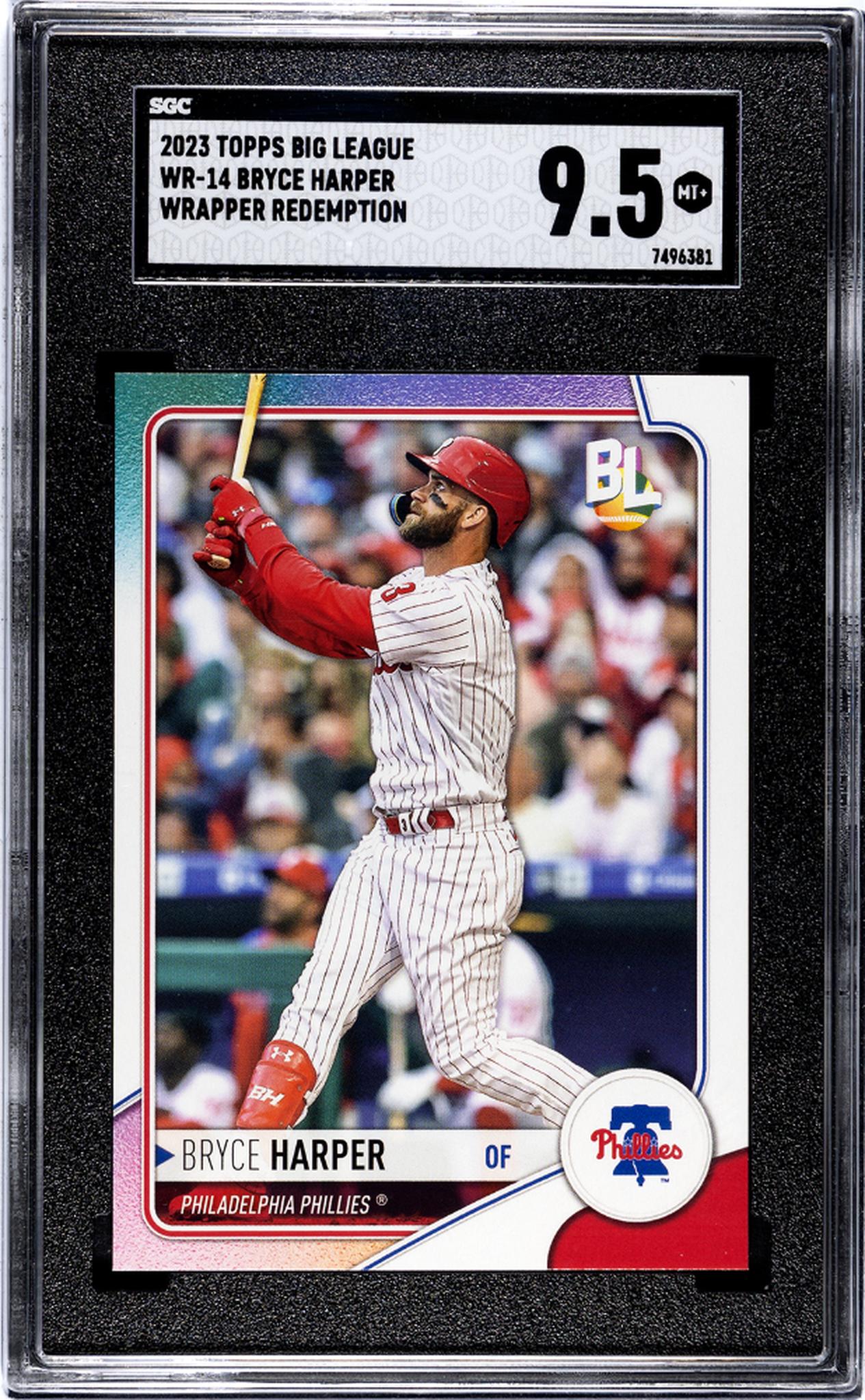 2023 Topps Big League #WR-14 Bryce Harper Wrapper Redemption SGC 9.5