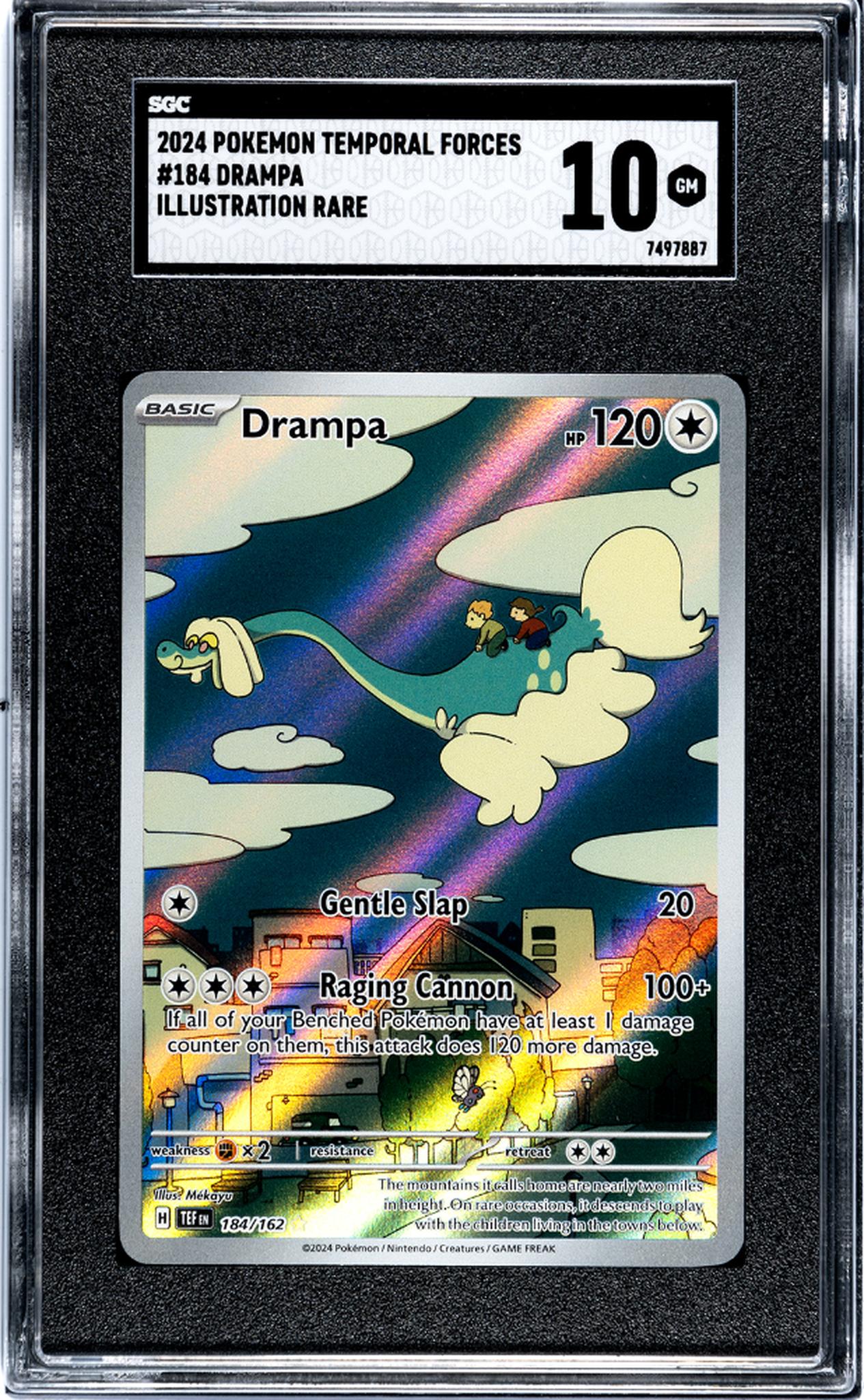 2024 Pokemon Temporal Forces #184/162 Drampa Illustration Rare SGC 10