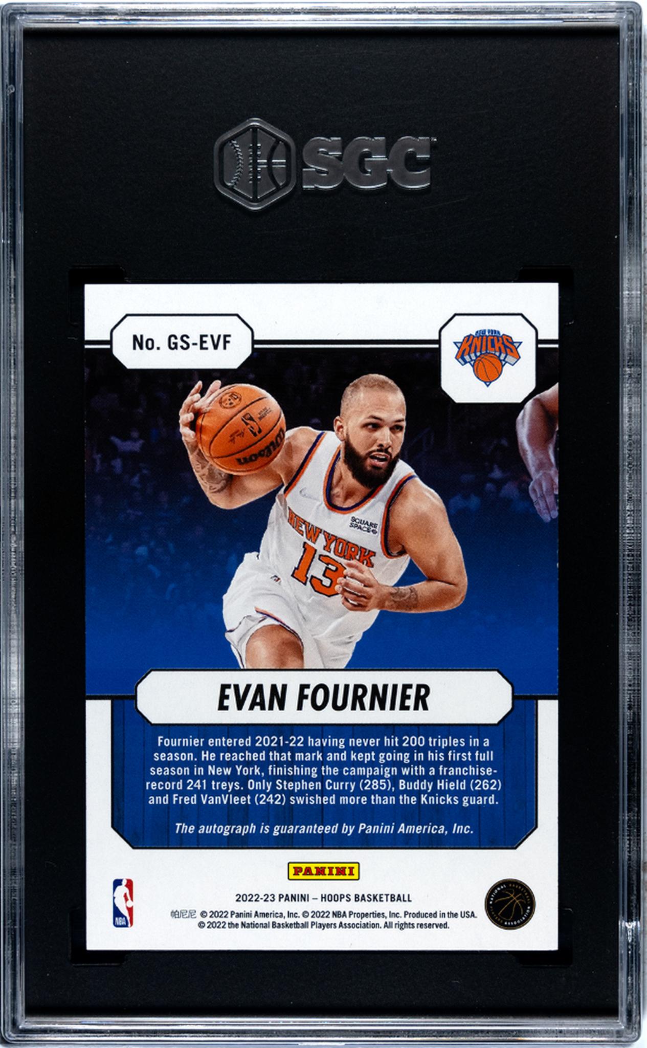 2022-23 Panini Hoops #GS-EVF Evan Fournier Great Significance SGC 9