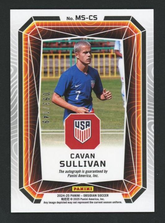 2022 Panini Obsidian MS-CS Cavan Sullivan Magmatic Signatures Rookie /149 United States Auto