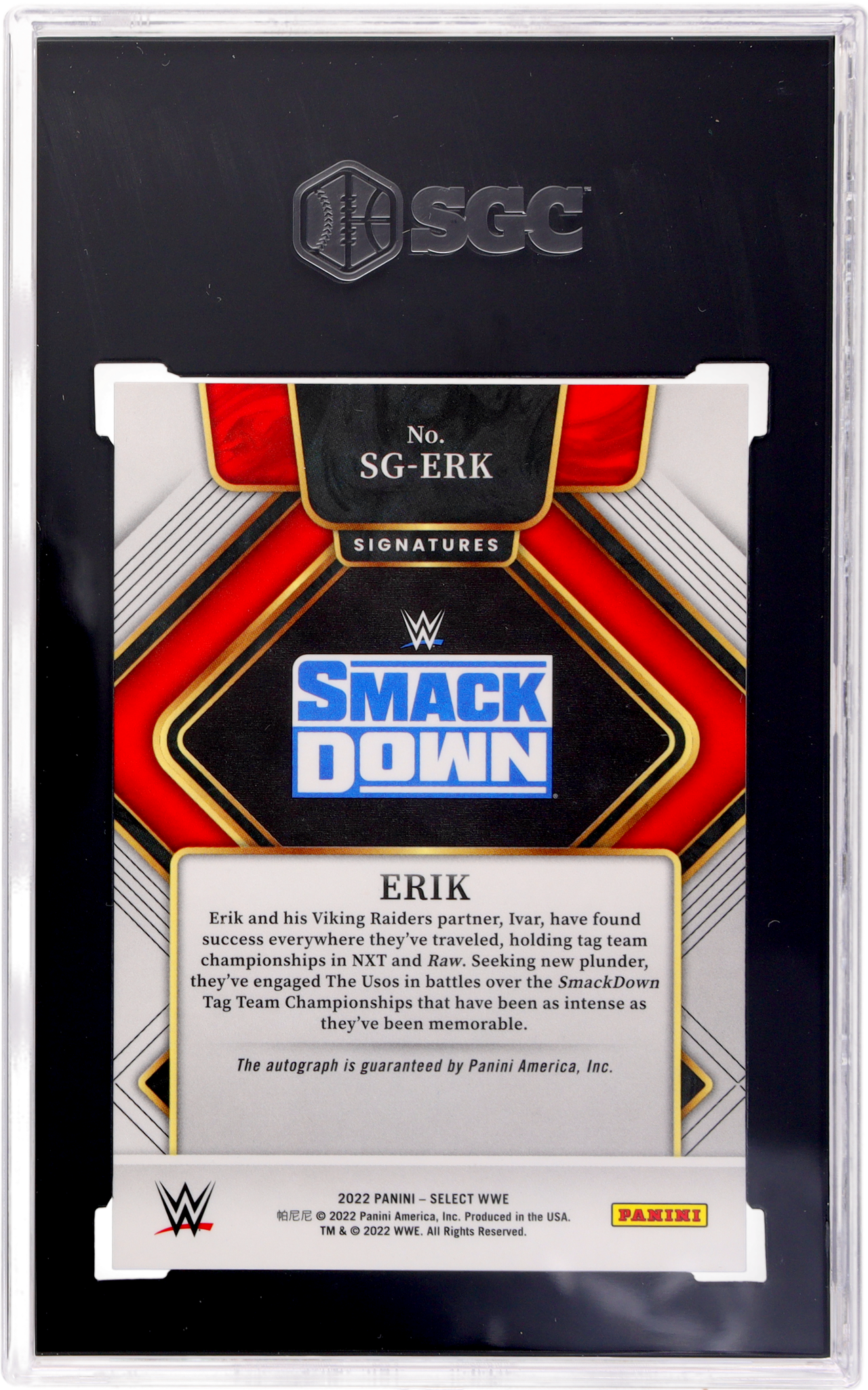 2022 Panini Select WWE Signature Erik #22 SGC 10