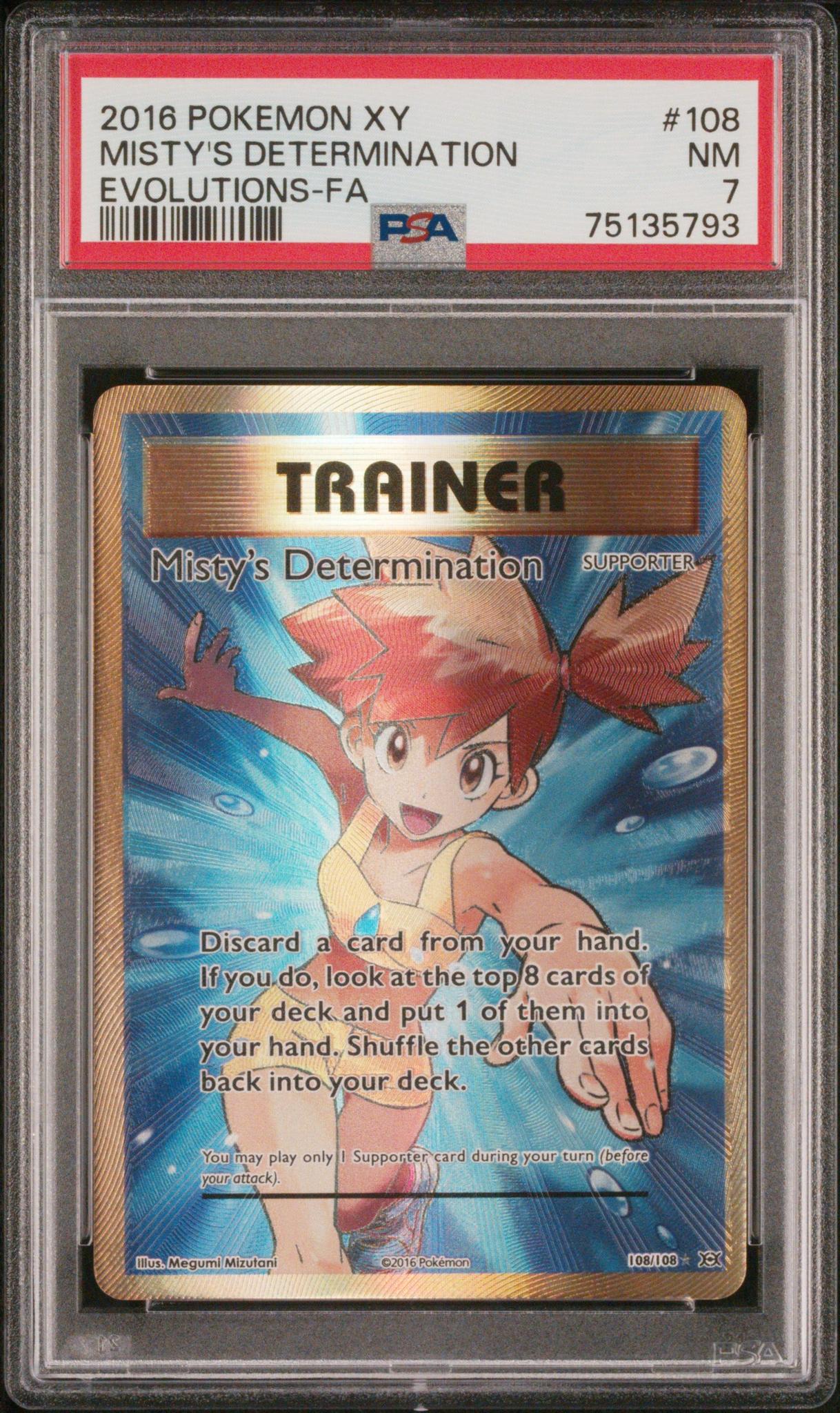 2016 Pokemon XY Evolutions Misty's Determination #108 PSA 7